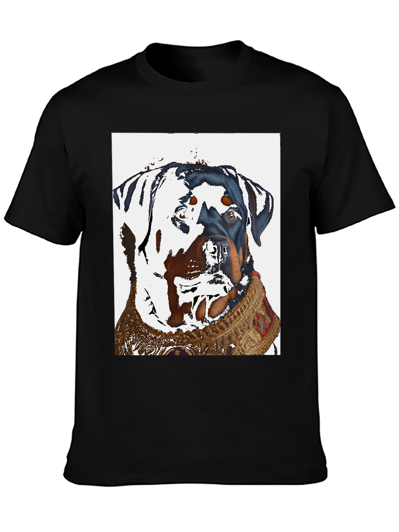 Black Rottweiler Dog T-Shirt - Cool Artistic Design view 3