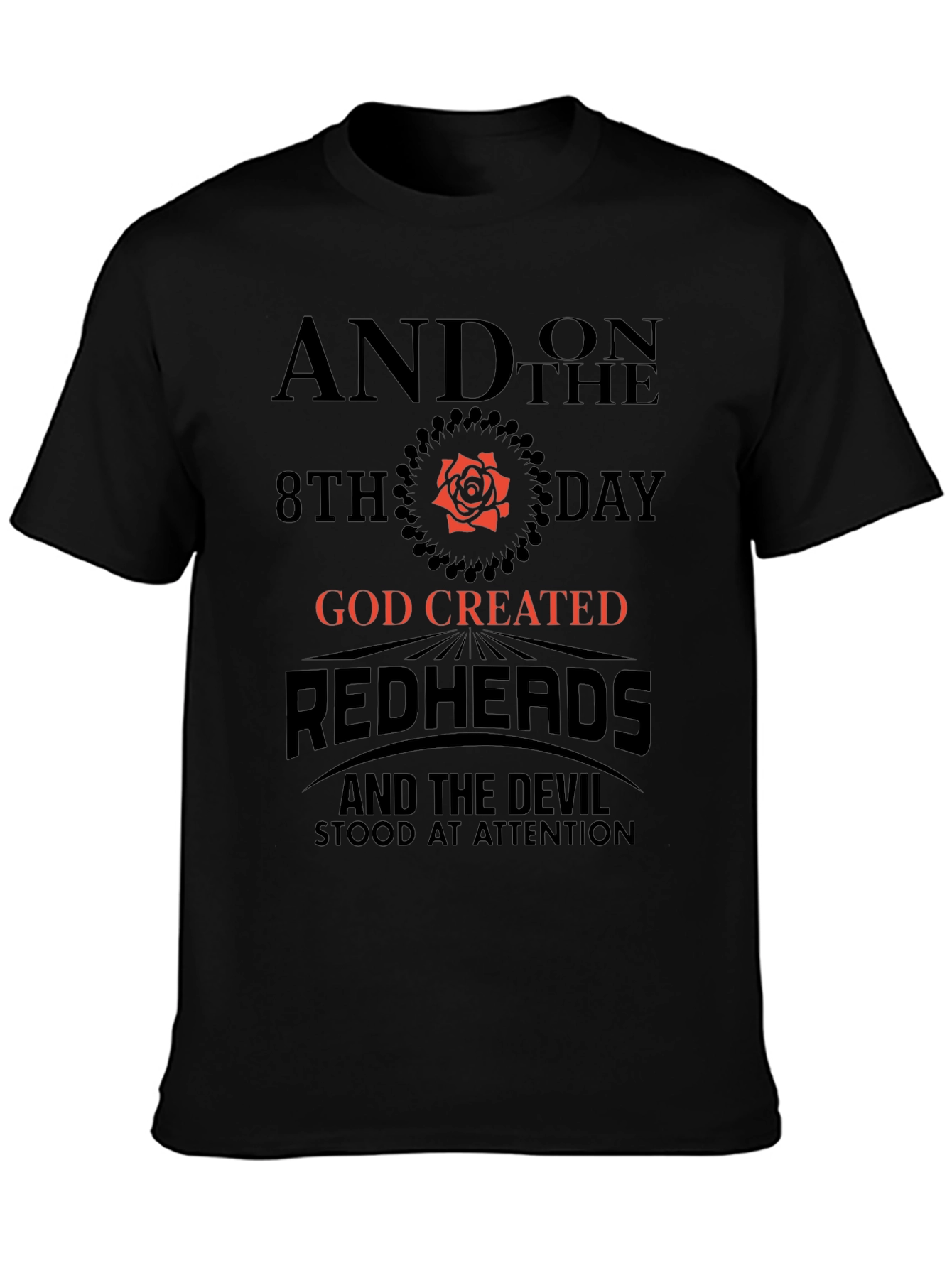 Black Redhead God Created Graphic Tee view 3