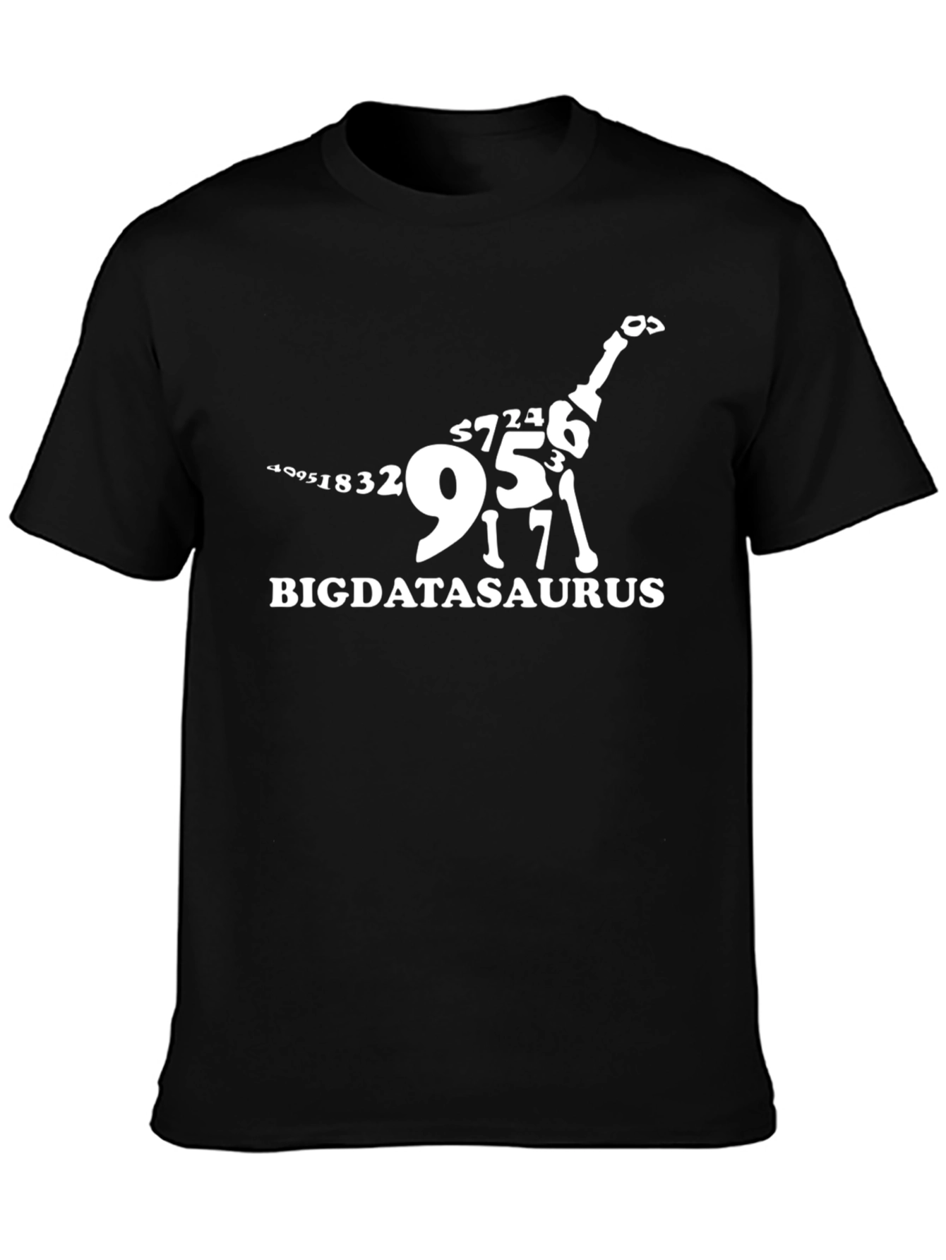 Black Bigdatasaurus T-Shirt - Data Science Dinosaur Tee view 3