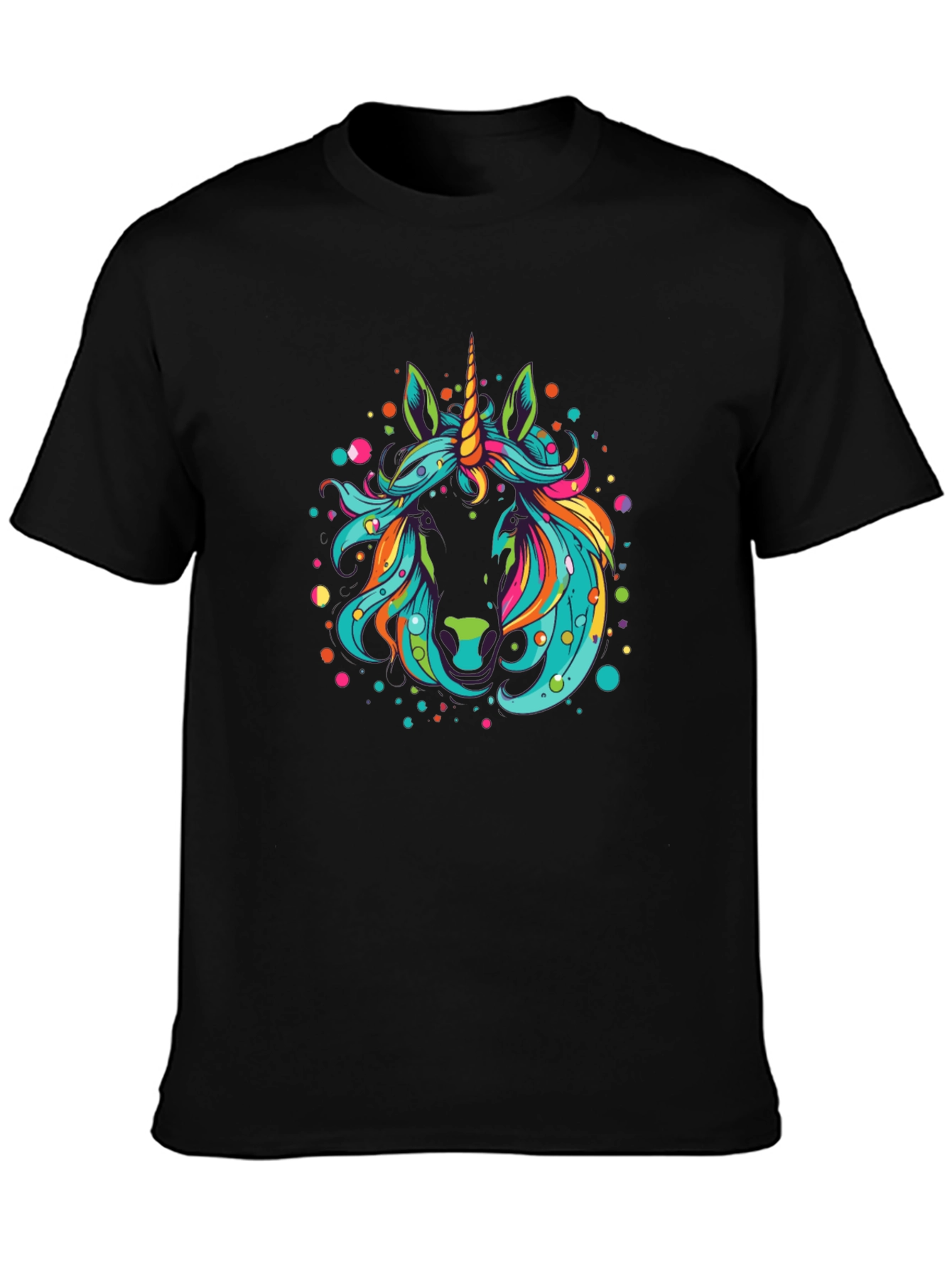 Black Unicorn Graphic Tee - Men's Black T-Shirt view 3