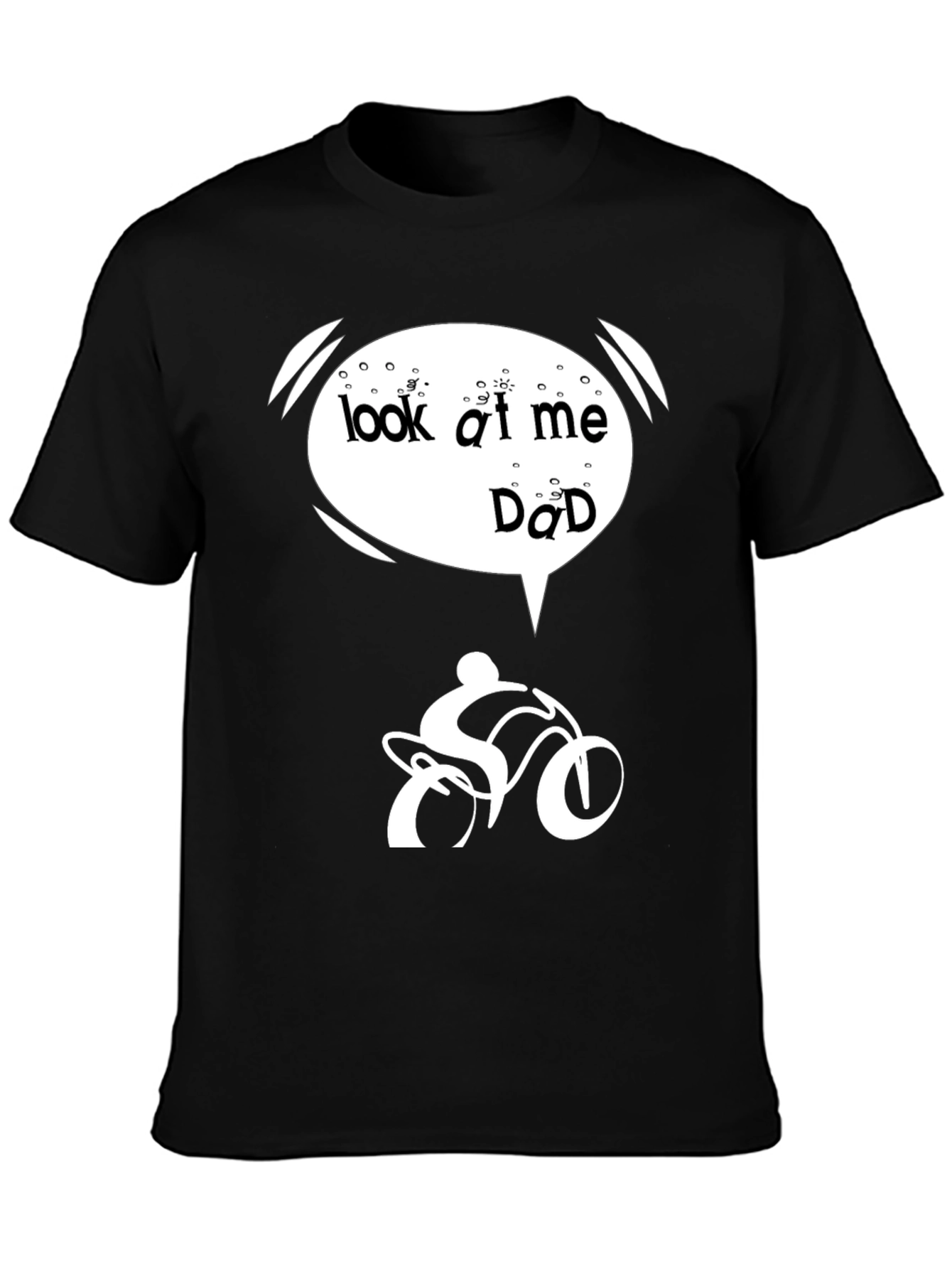 Black Look At Me Dad T-Shirt Cycling Humor view 3