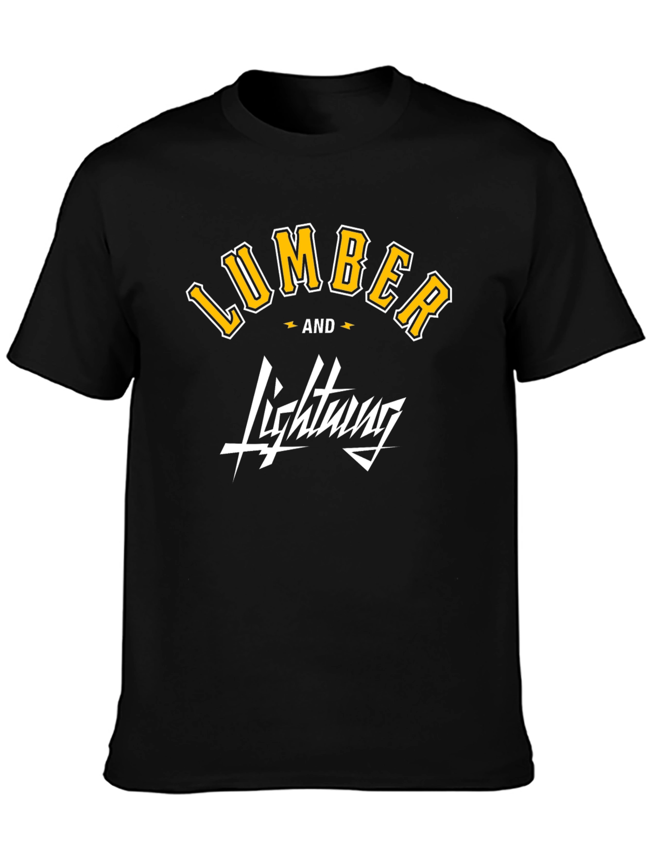 Black Lumber and Lightning Graphic T-Shirt - Black view 3