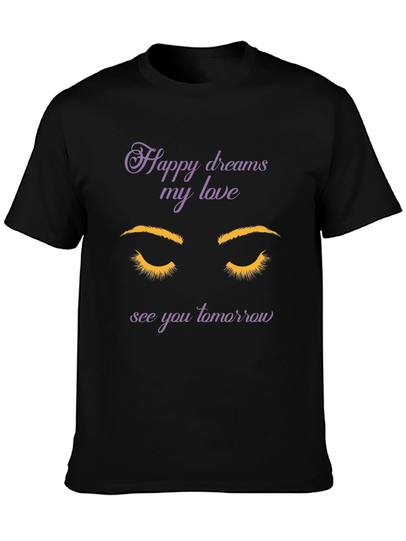 Black Dreamy Eyes T-Shirt: Soft, Stylish, Everyday Wear view 3