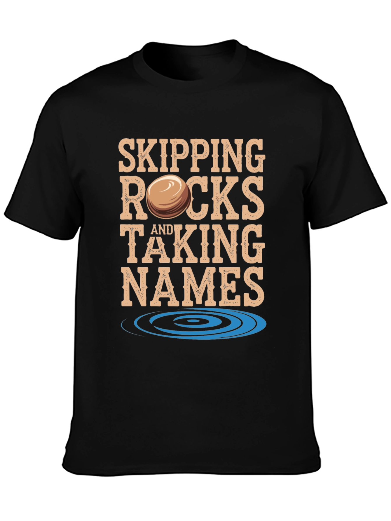 Black Skipping Rocks & Taking Names Graphic Tee view 3