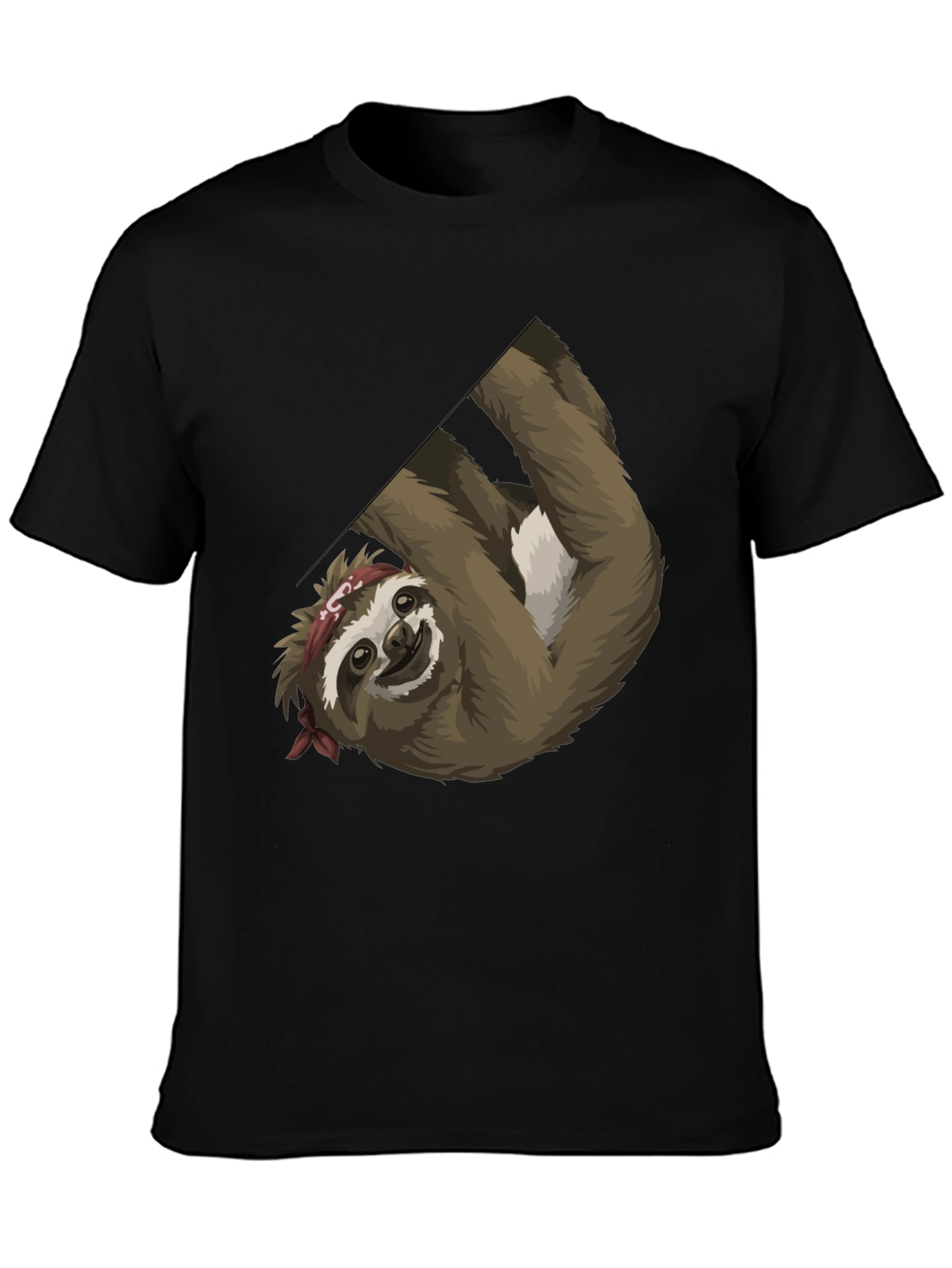 Black Sloth Bandana Men's Graphic Tee view 3
