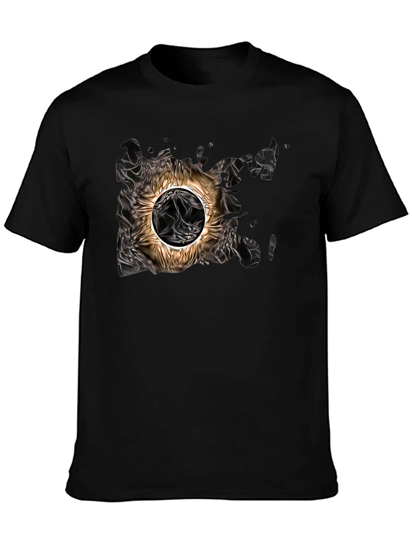 Black Abstract Sun Graphic Tee - Black view 3