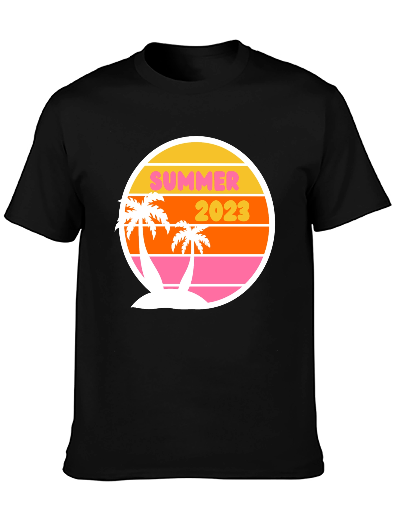 Black Summer 2023 Retro Palm Tee view 3