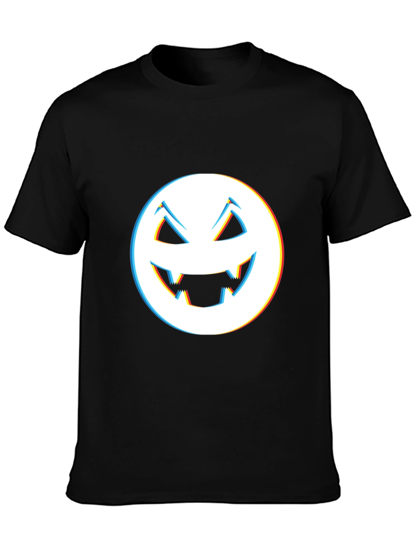 Black Spooky Smile Tee - Men's Black Halloween Graphic T-Shirt view 3