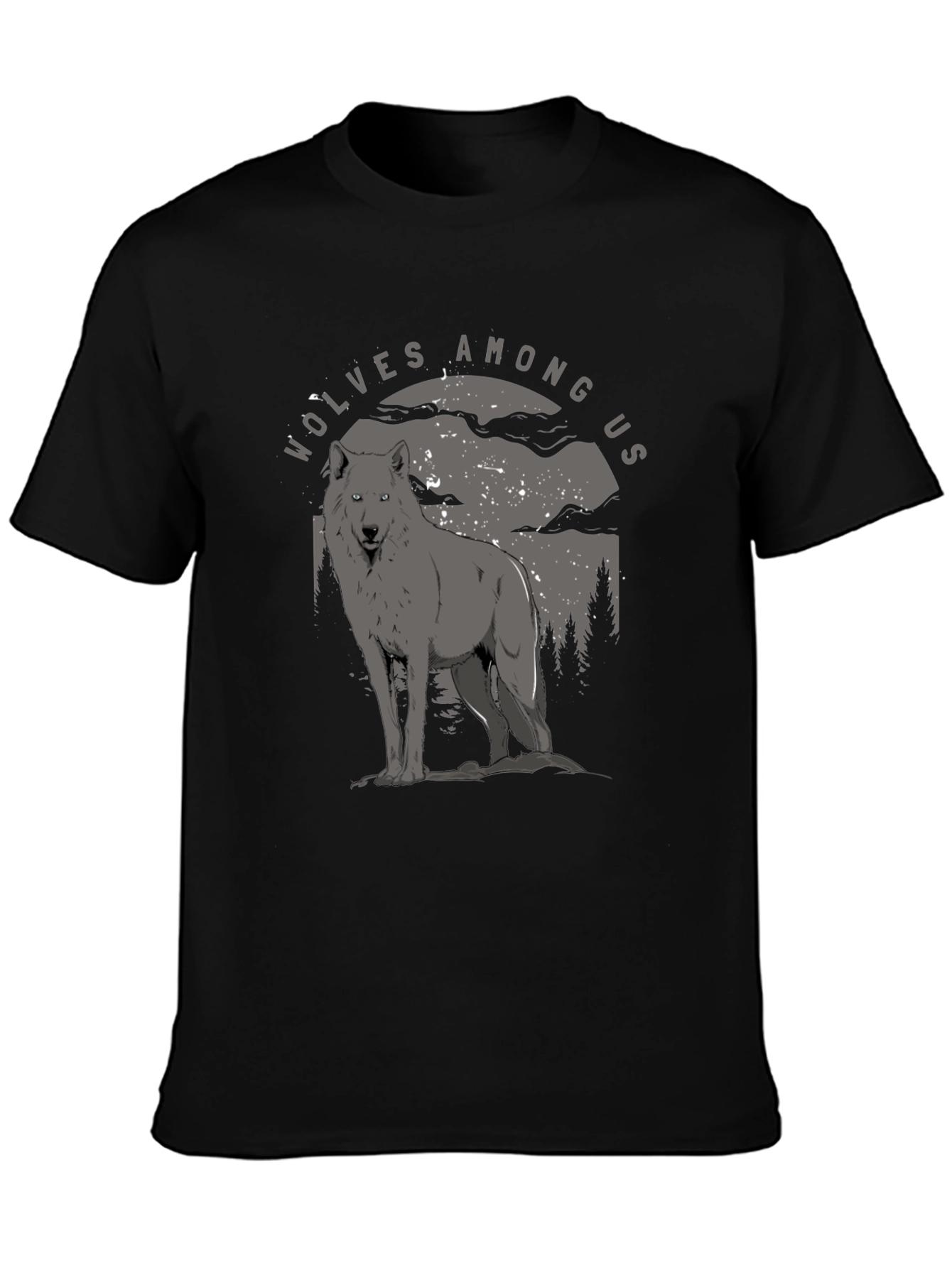 Black Wolves Among Us Graphic Tee - Midnight Howl T-Shirt view 3