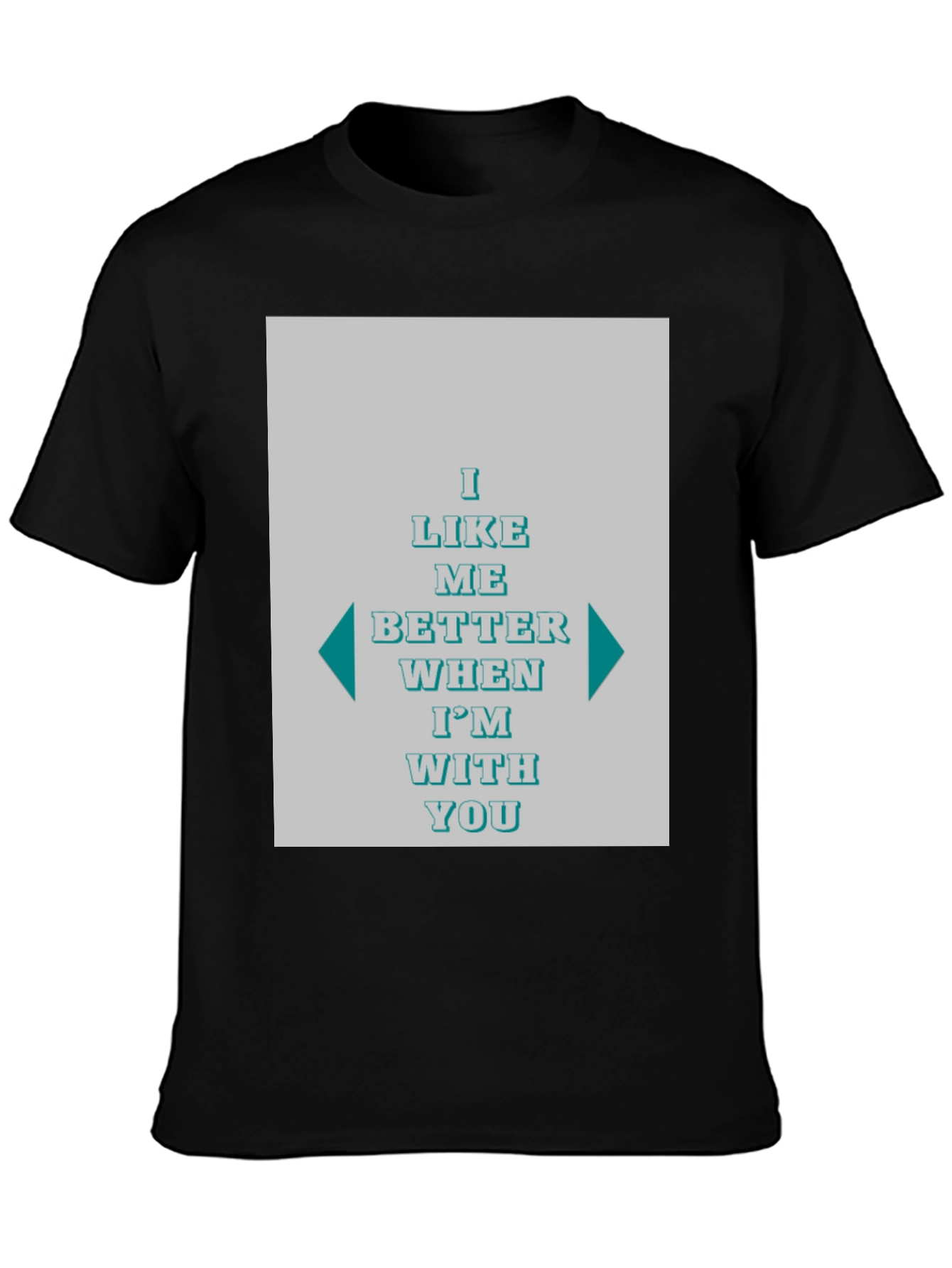 Black I Like Me Better Graphic Tee - Black Cotton T-Shirt view 3