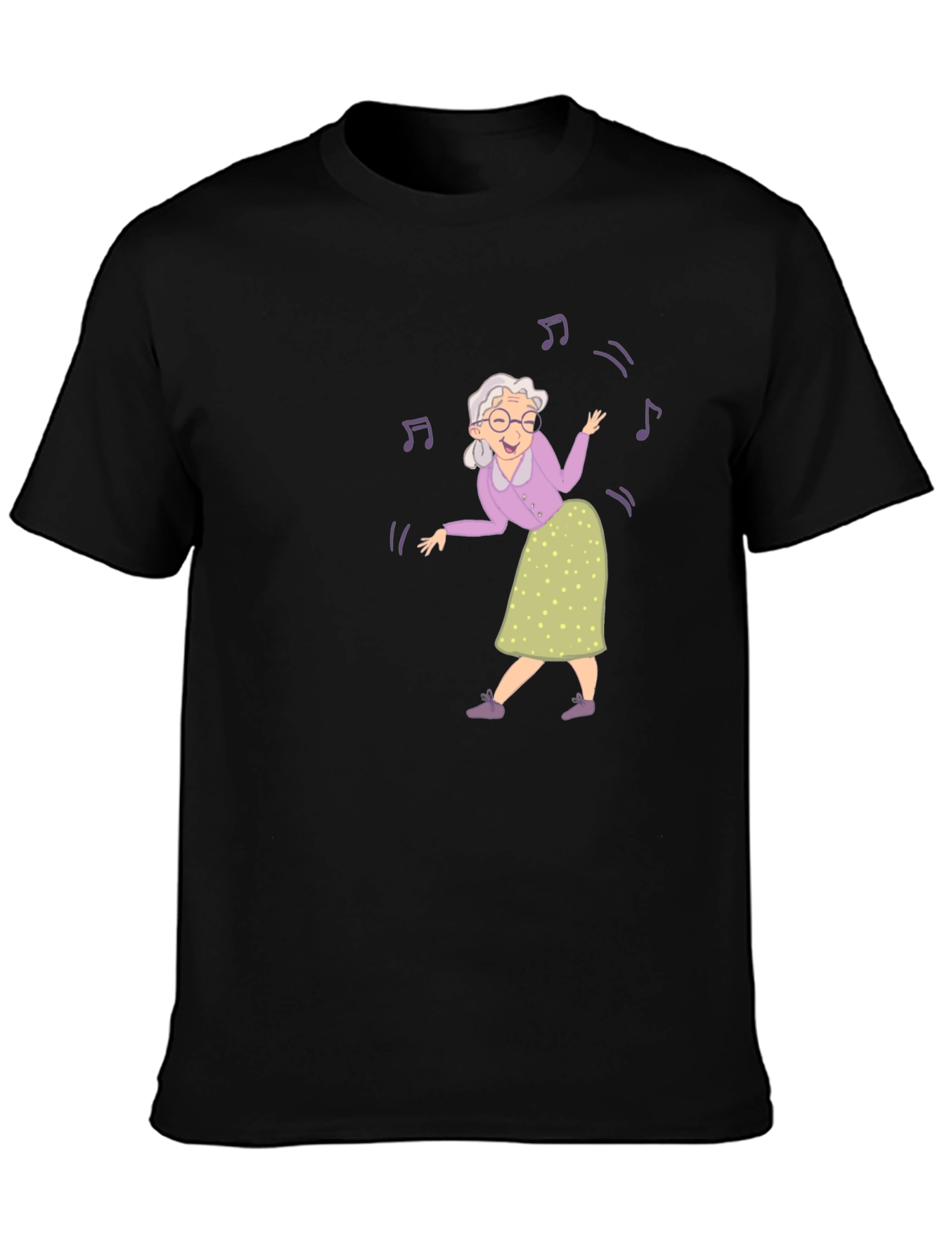 Black Dancing Grandma Black T-Shirt view 3