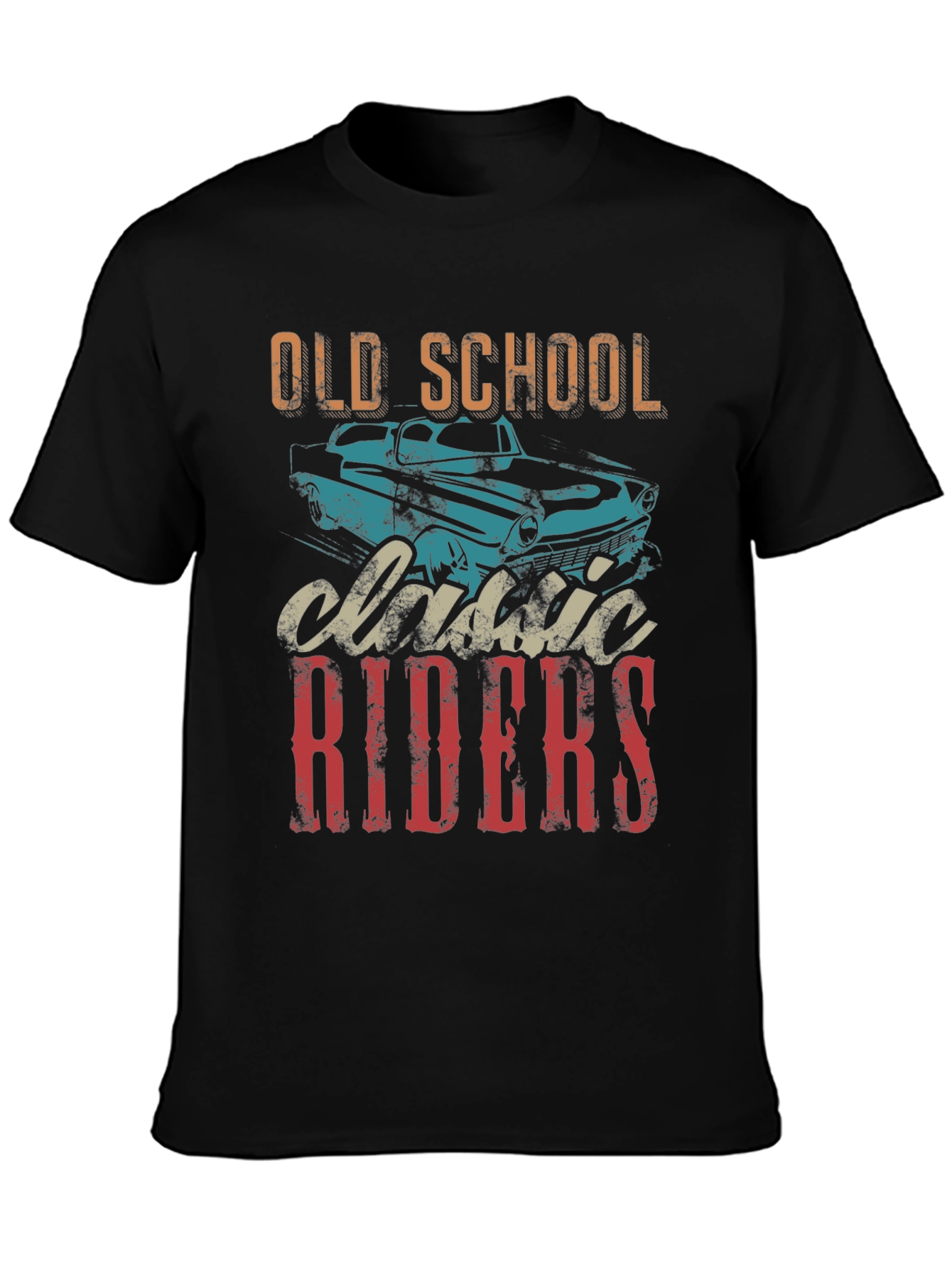 Black Old School Classic Riders Graphic Tee view 3