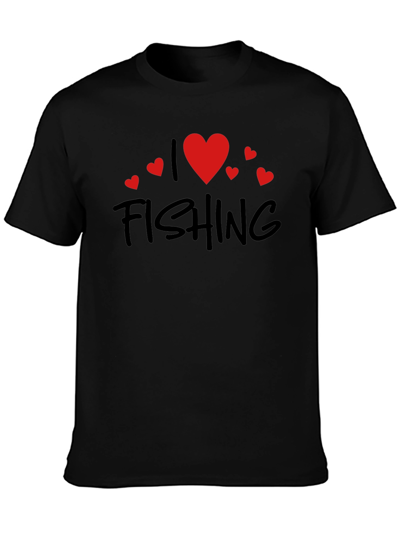 Black I Love Fishing Black Tee view 3