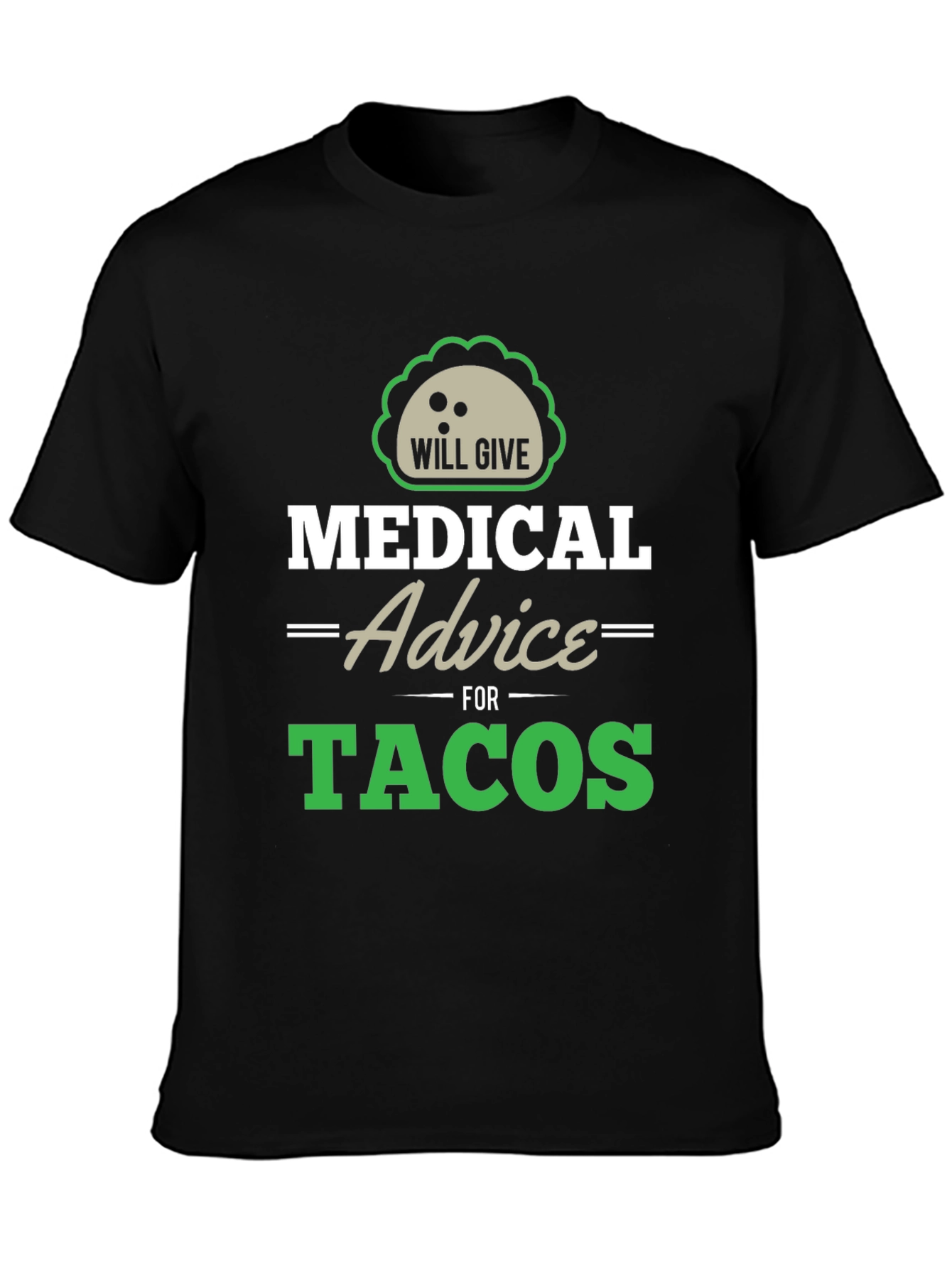 Black Medical Advice For Tacos Graphic Tee view 3
