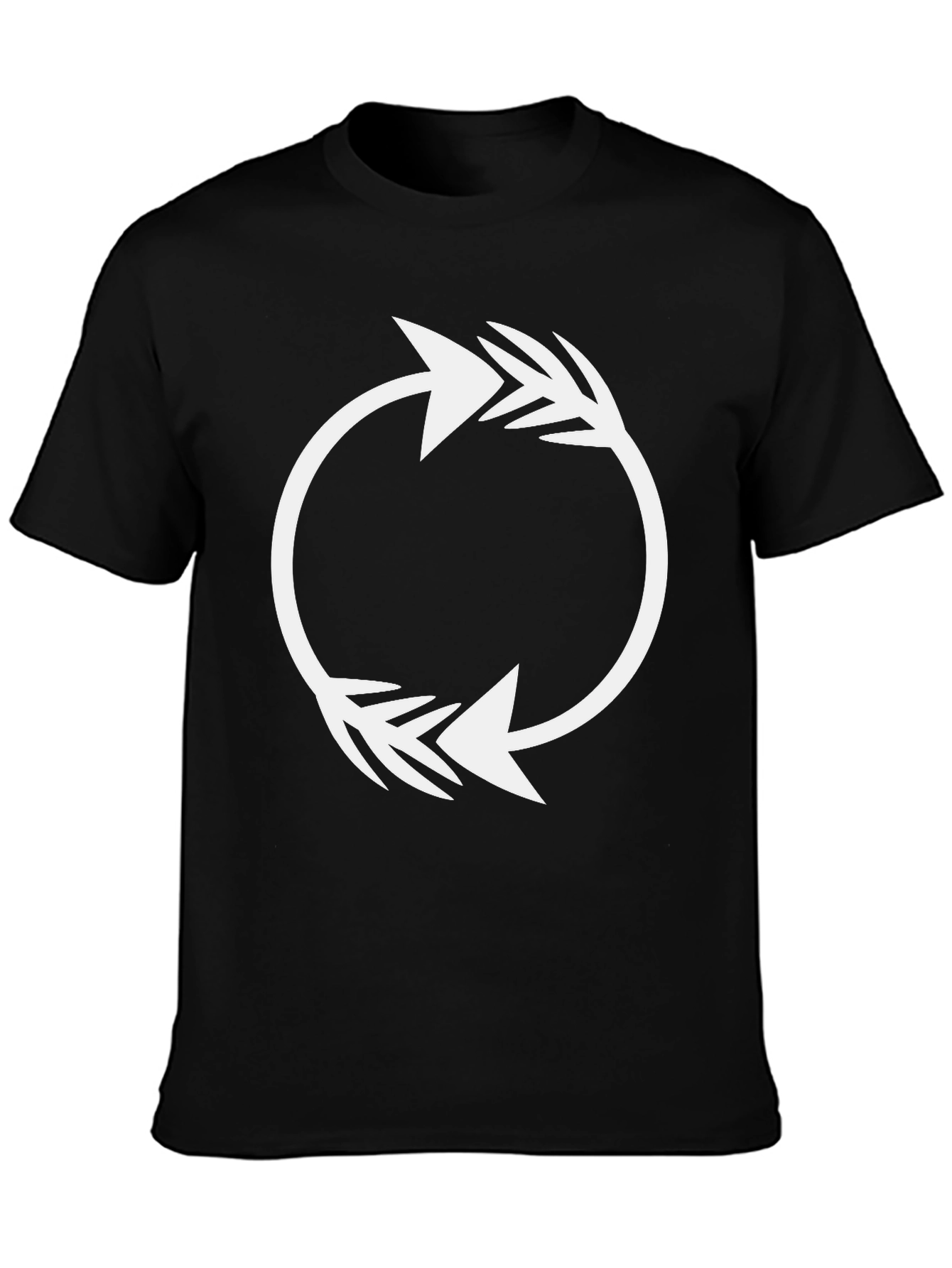 Black Circular Arrow Graphic Tee - Stylish Black T-Shirt view 3