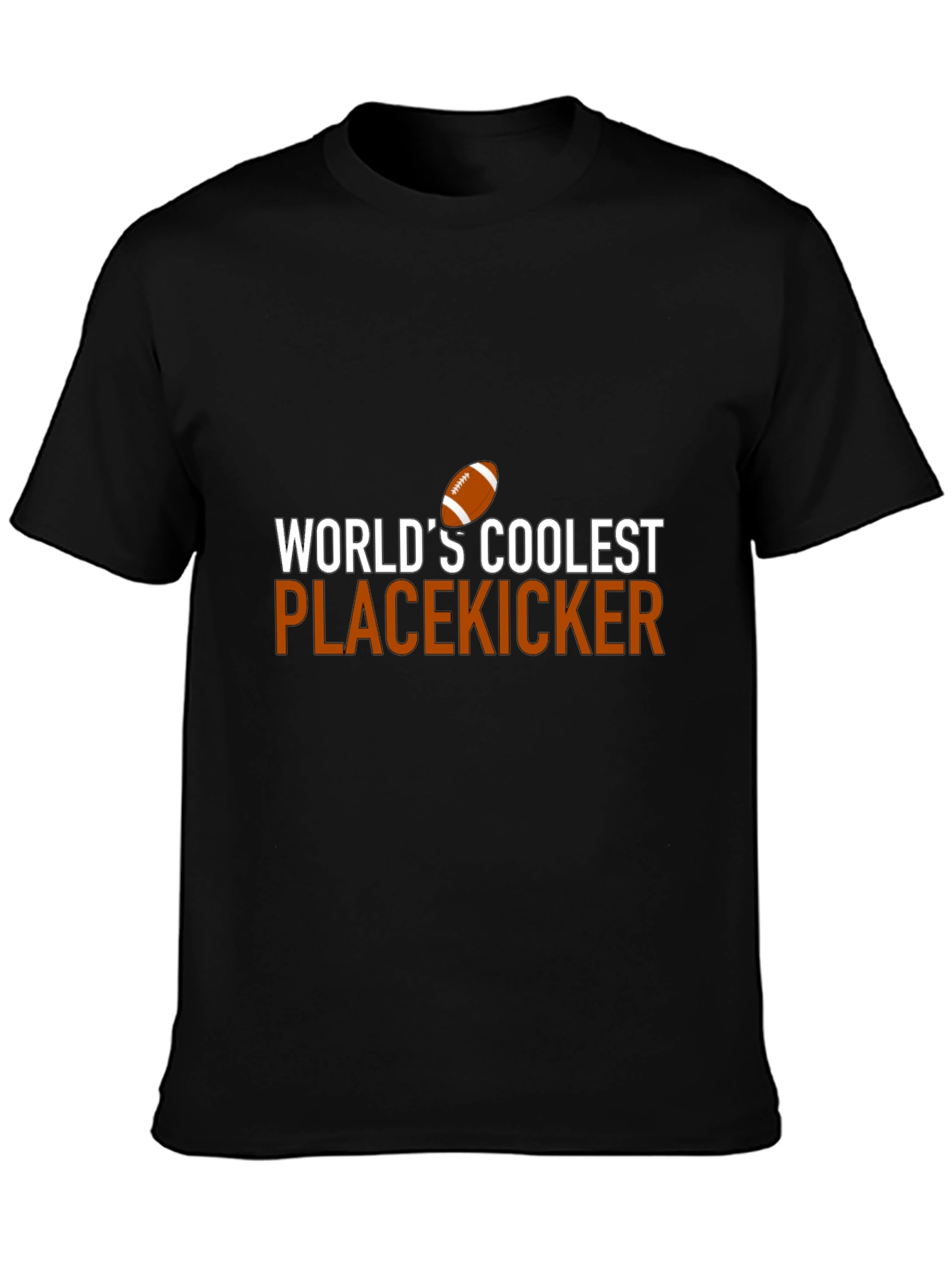 Black World's Coolest Placekicker Football Graphic T-Shirt view 3