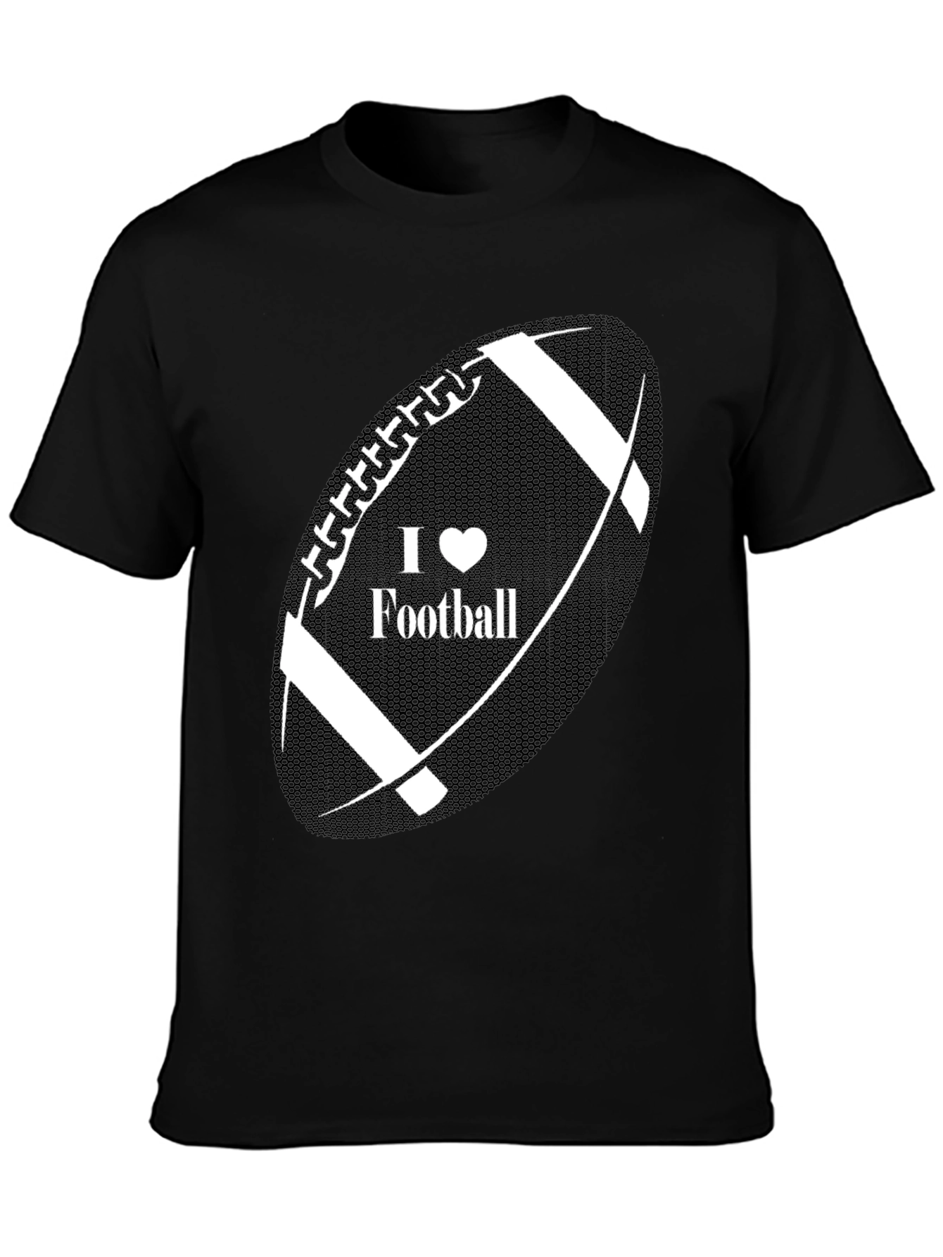 Black I Heart Football Black T-Shirt view 3
