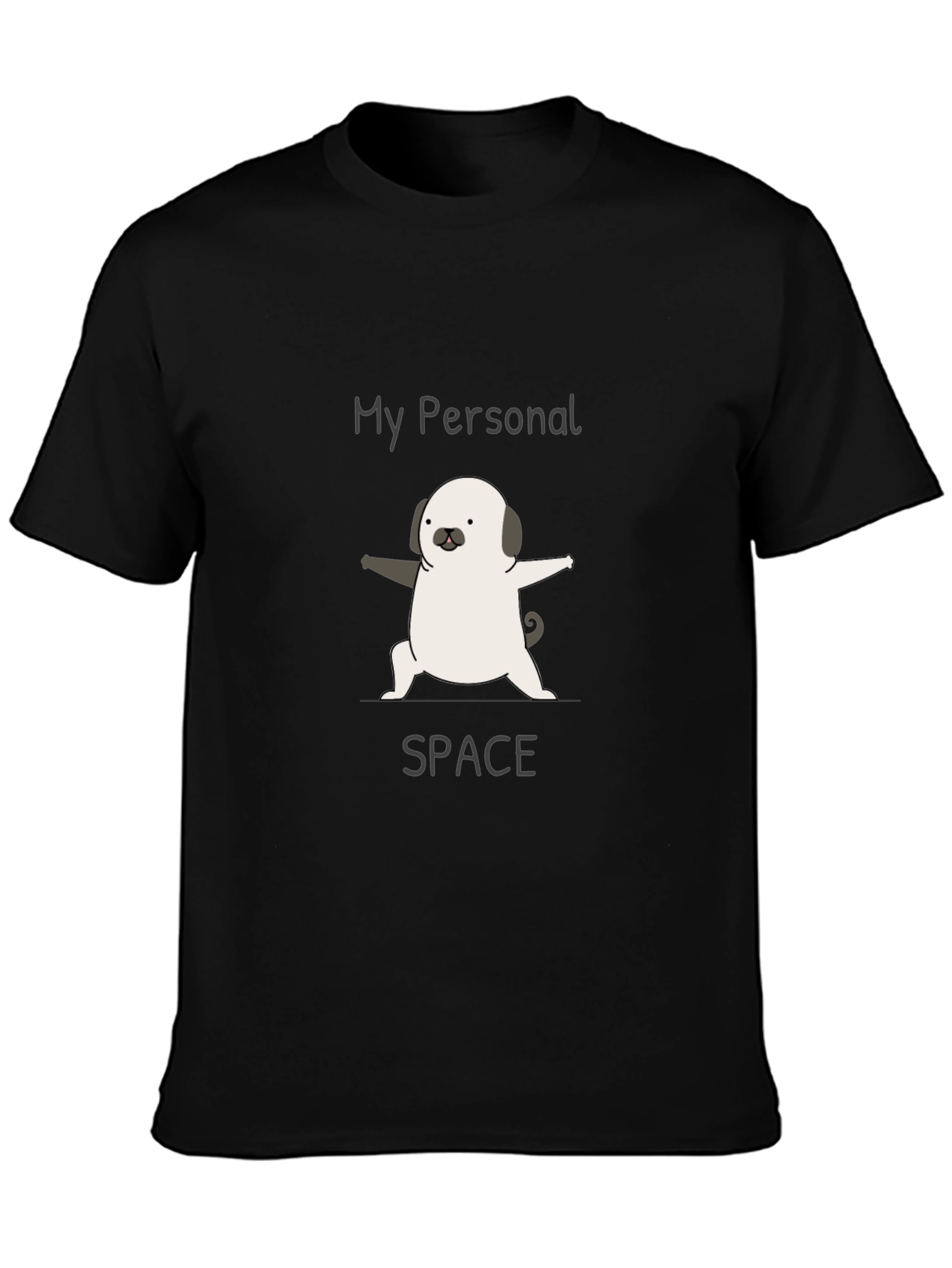 Black My Personal Space Pug Tee view 3
