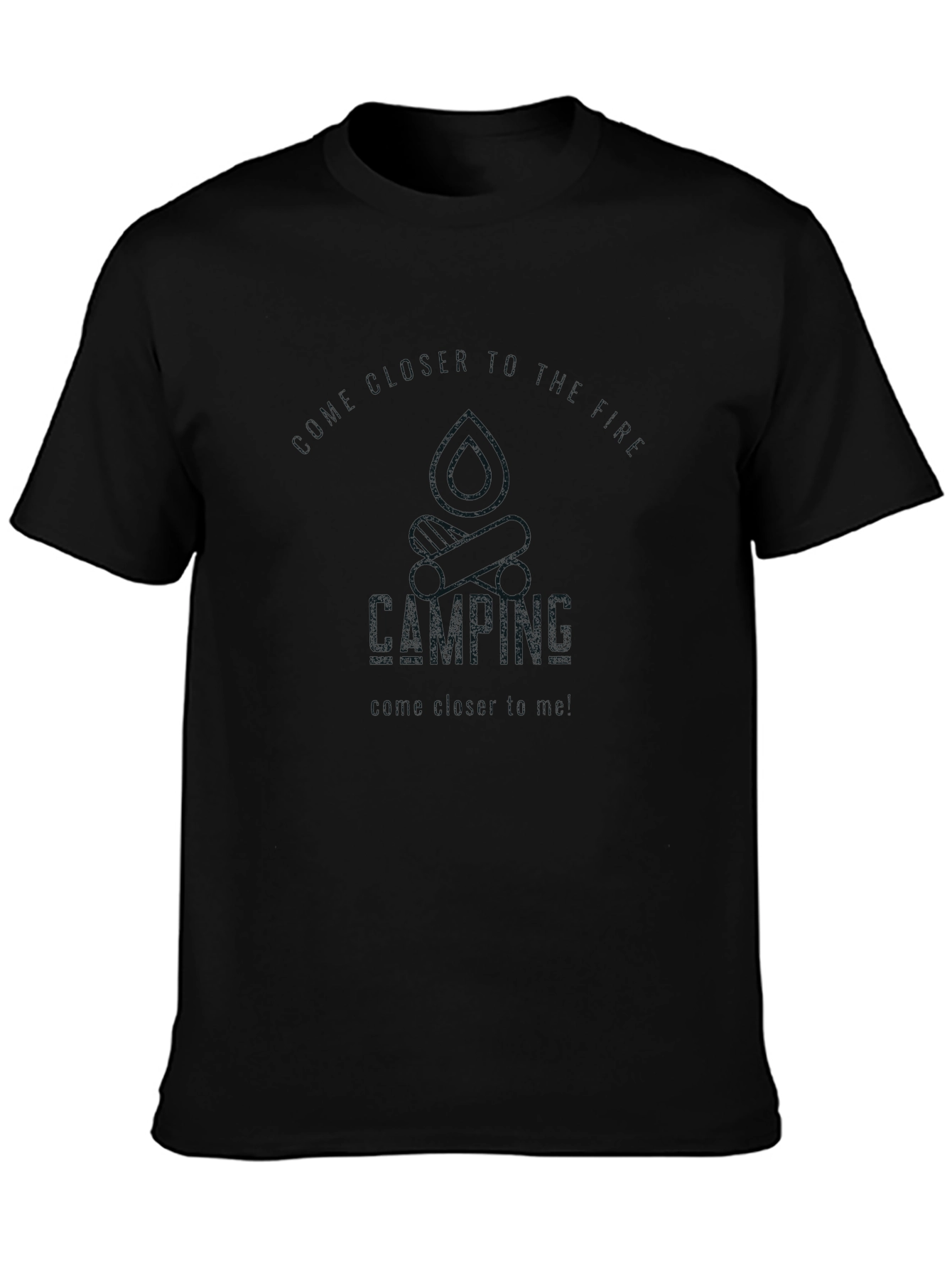 Black Camping Adventure T-Shirt - Black view 3