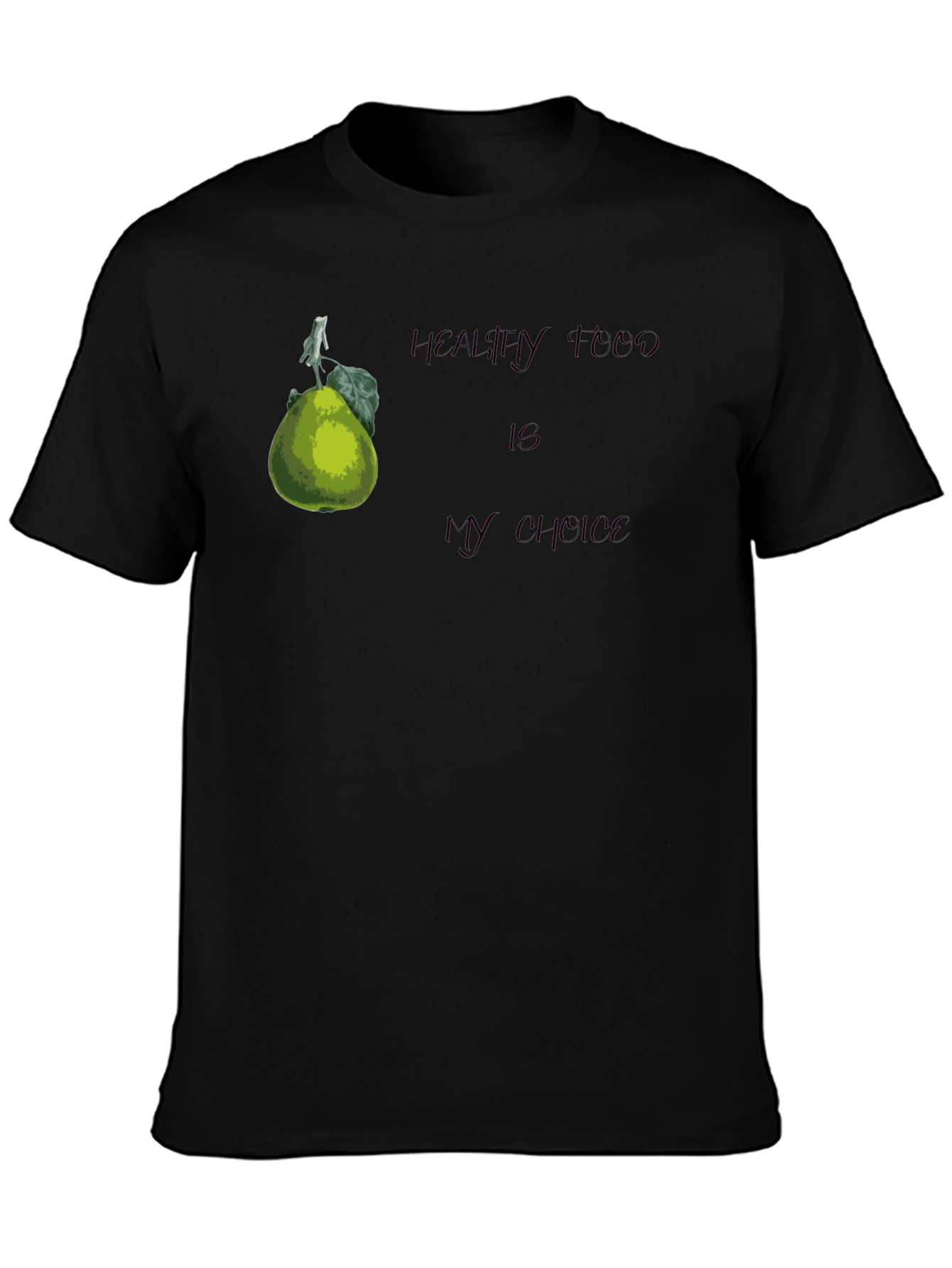 Black Healthy Food Choice Black T-Shirt view 3