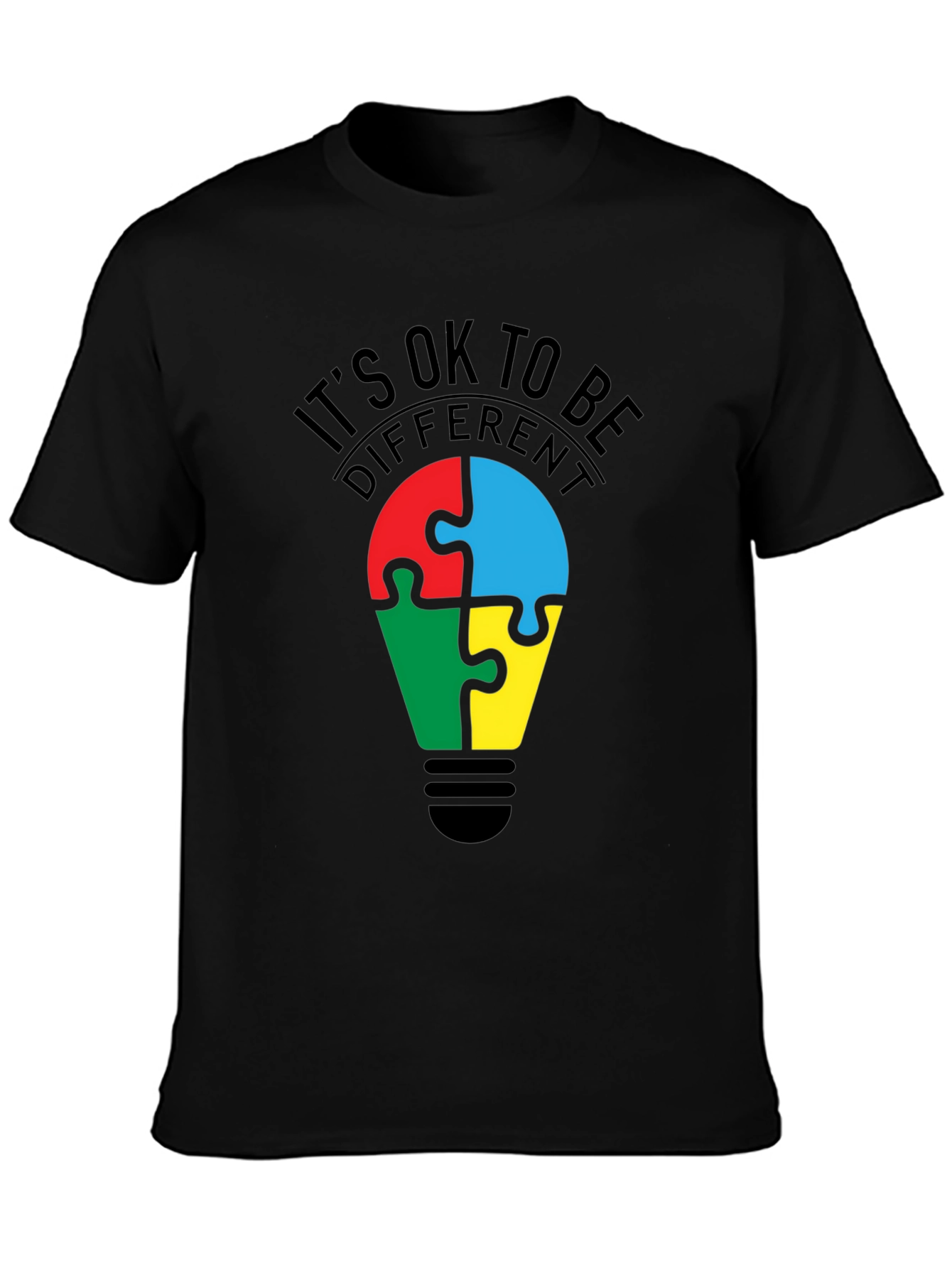 Black It's Ok to Be Different T-Shirt view 3