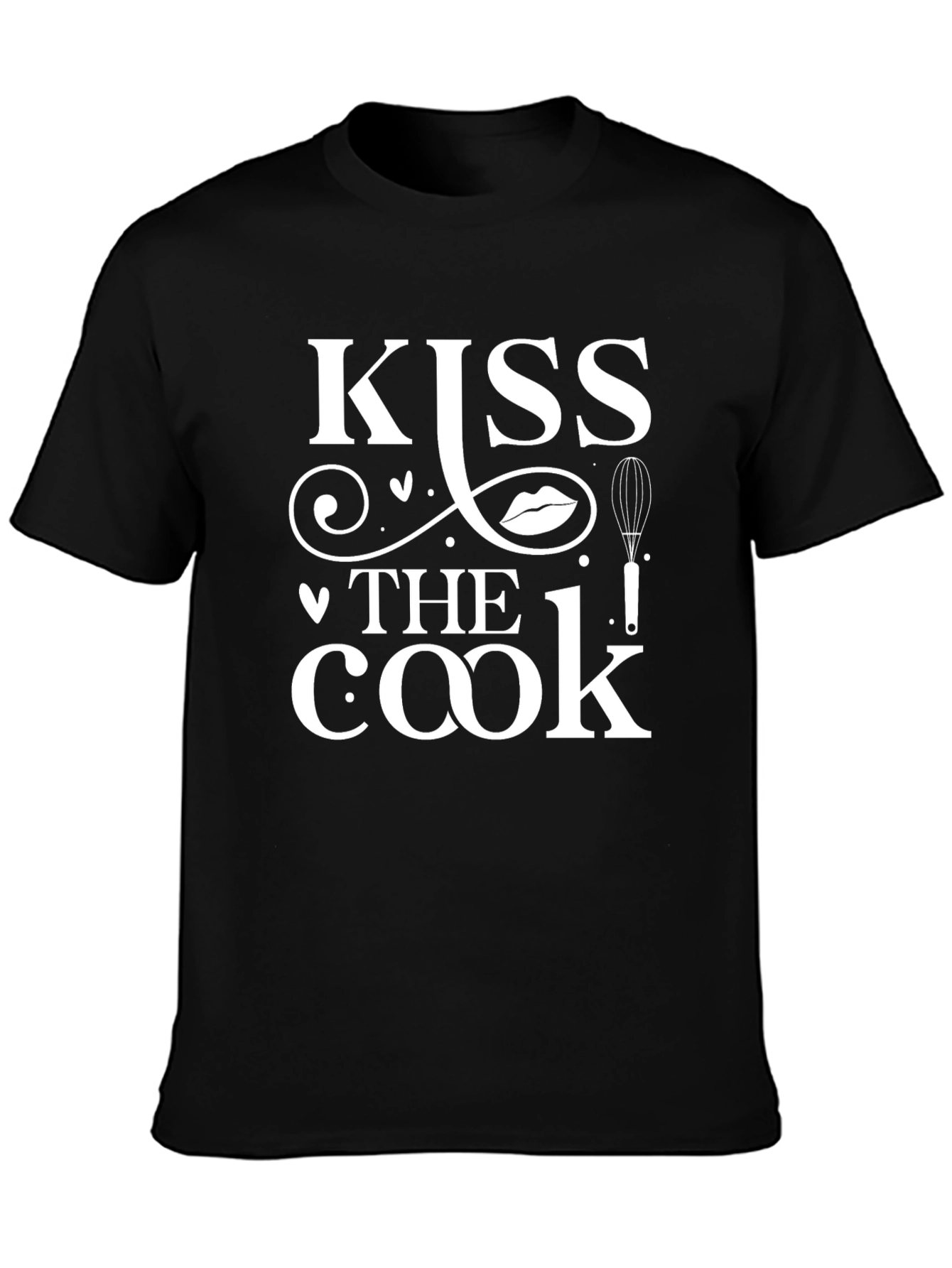 Black Kiss The Cook T-Shirt - Funny Kitchen Apparel view 3