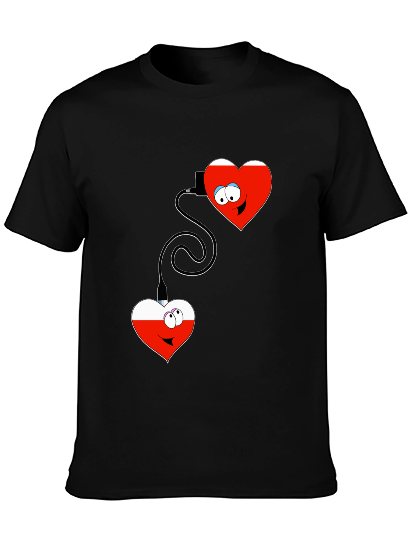 Black Connected Hearts Graphic T-Shirt view 3
