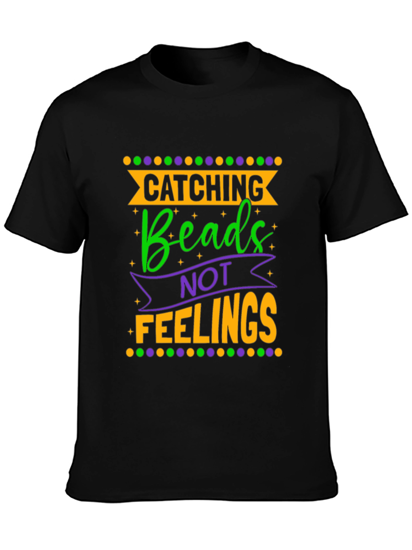 Black Catching Beads Not Feelings Graphic Tee view 3