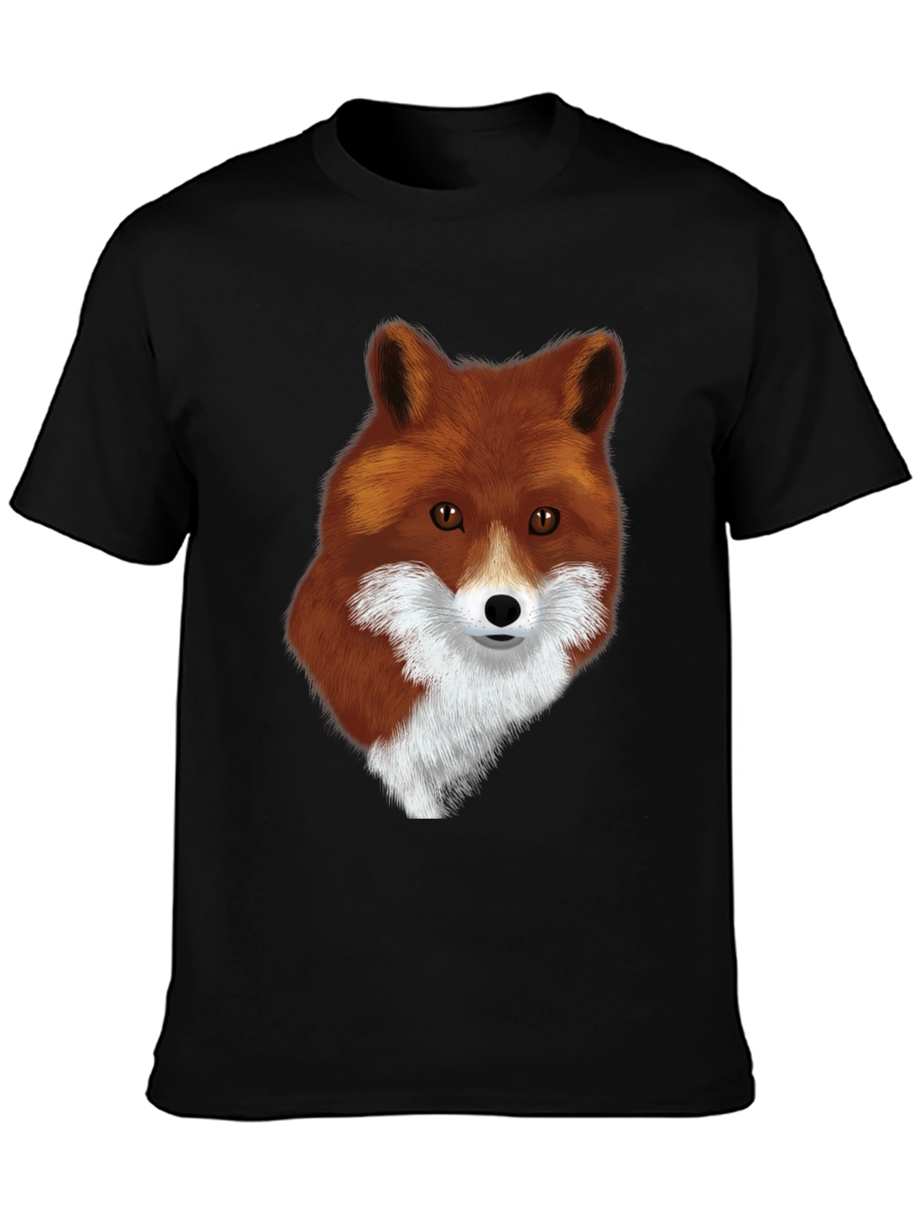 Black Fox Graphic Black T-Shirt - Stylish Animal Print Tee view 3