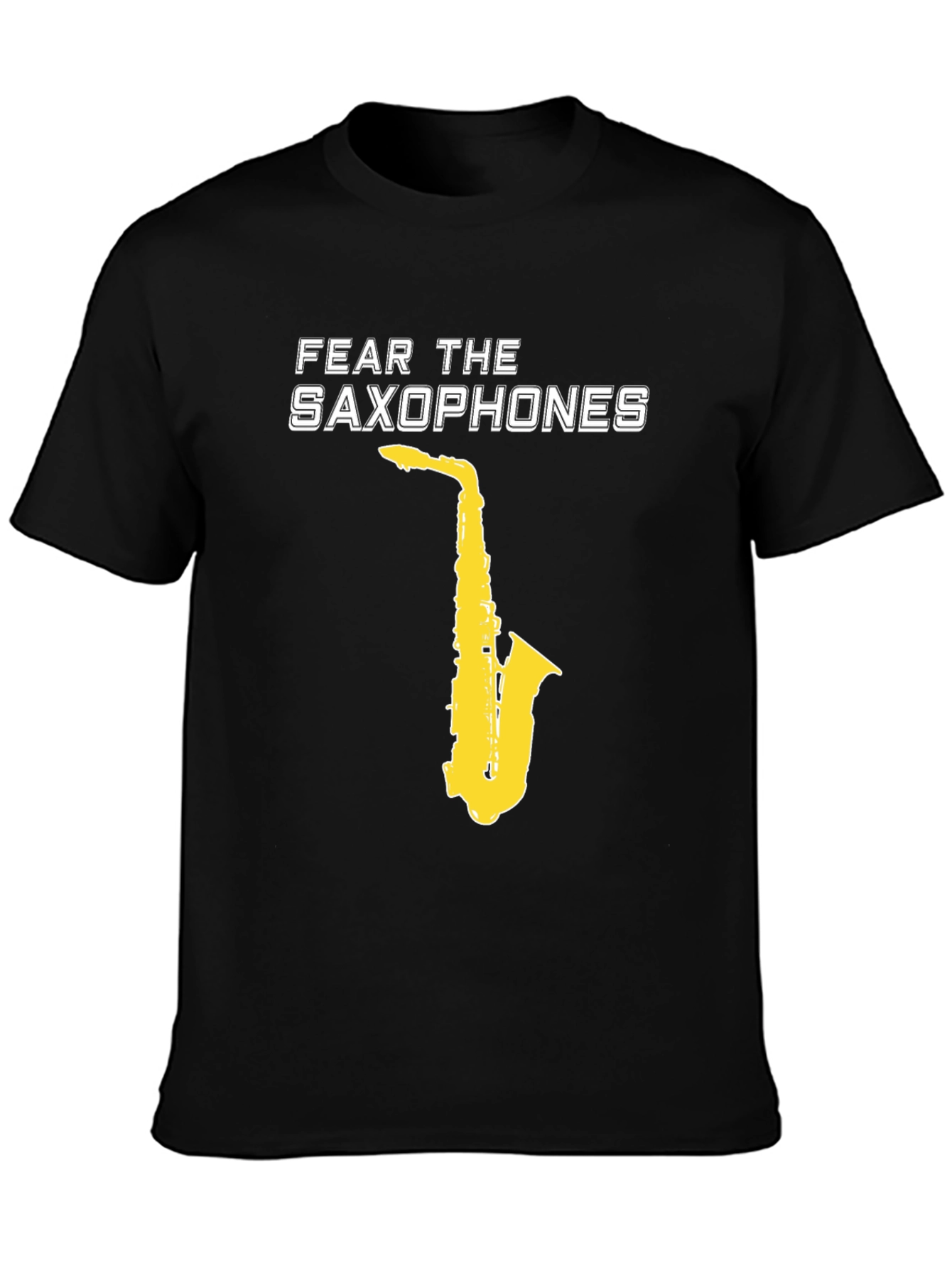 Black Fear the Saxophones Graphic Tee view 3