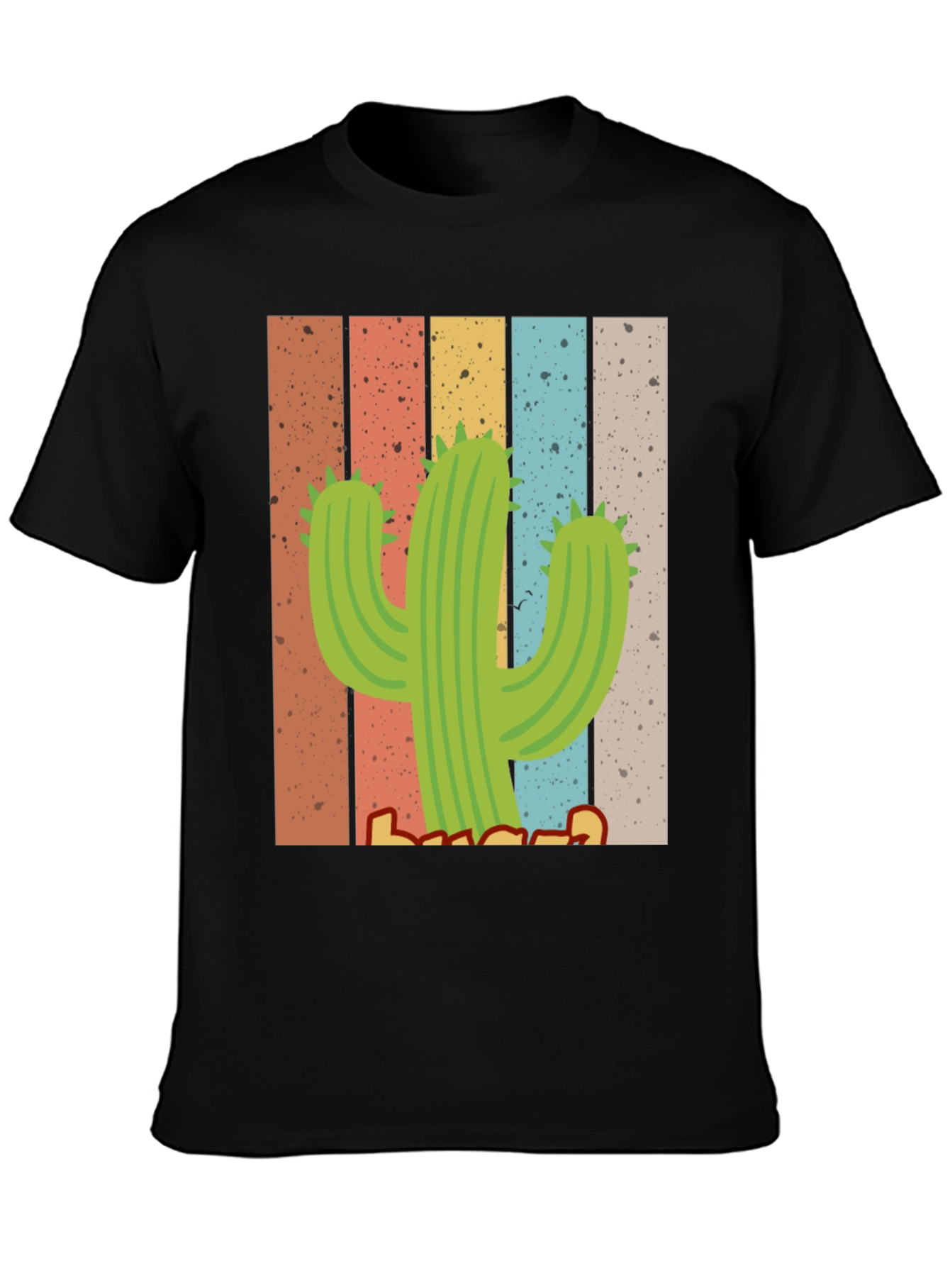 Black Retro Cactus T-Shirt - Desert Vibes view 3