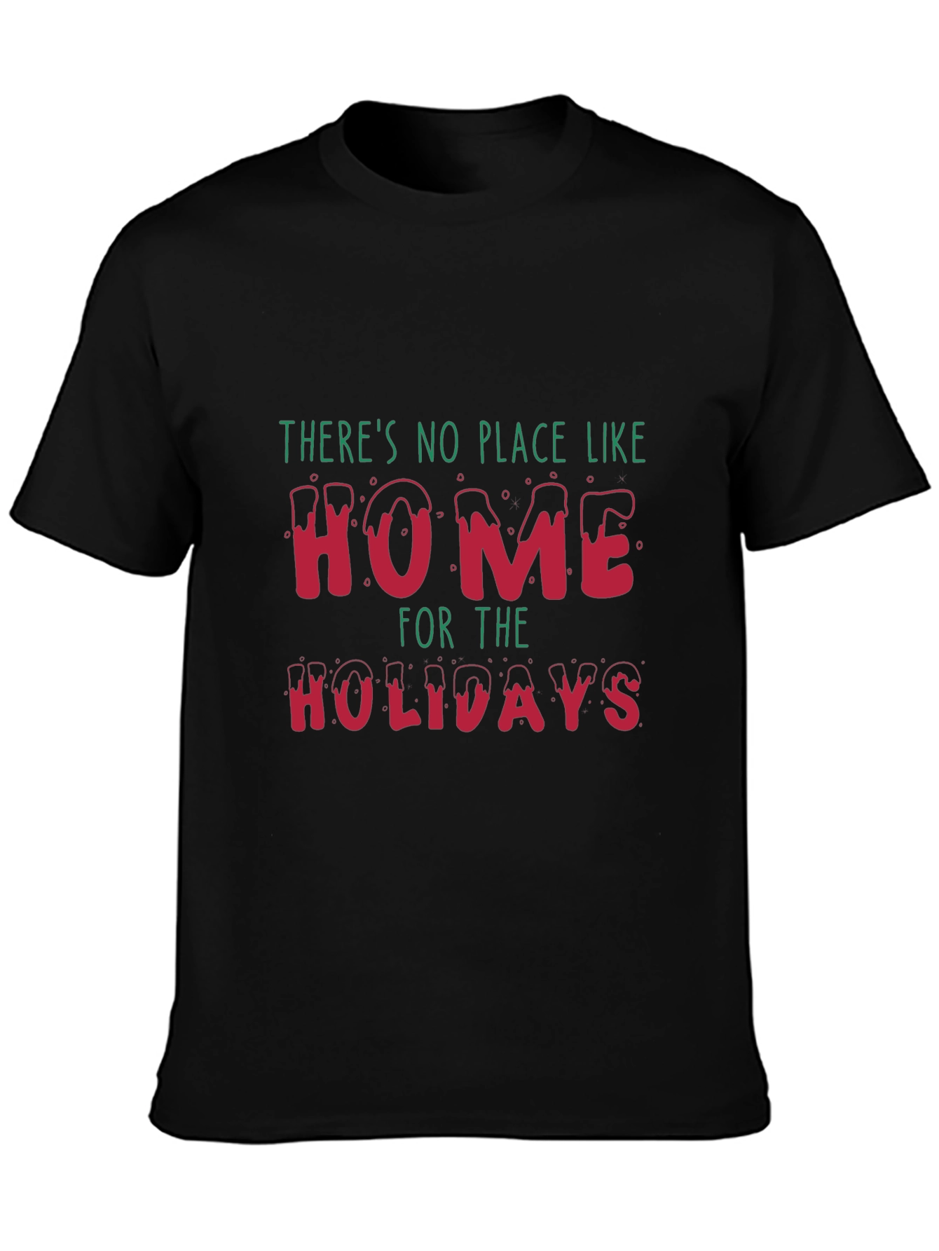 Black Festive Home for the Holidays Graphic Tee view 3
