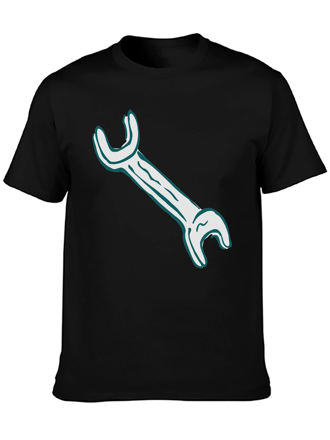 Black Wrench Graphic Tee - Black Crew Neck T-Shirt view 3