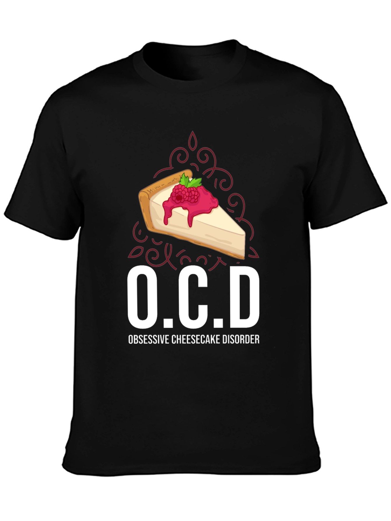 Black OCD Obsessive Cheesecake Disorder Graphic Tee view 3