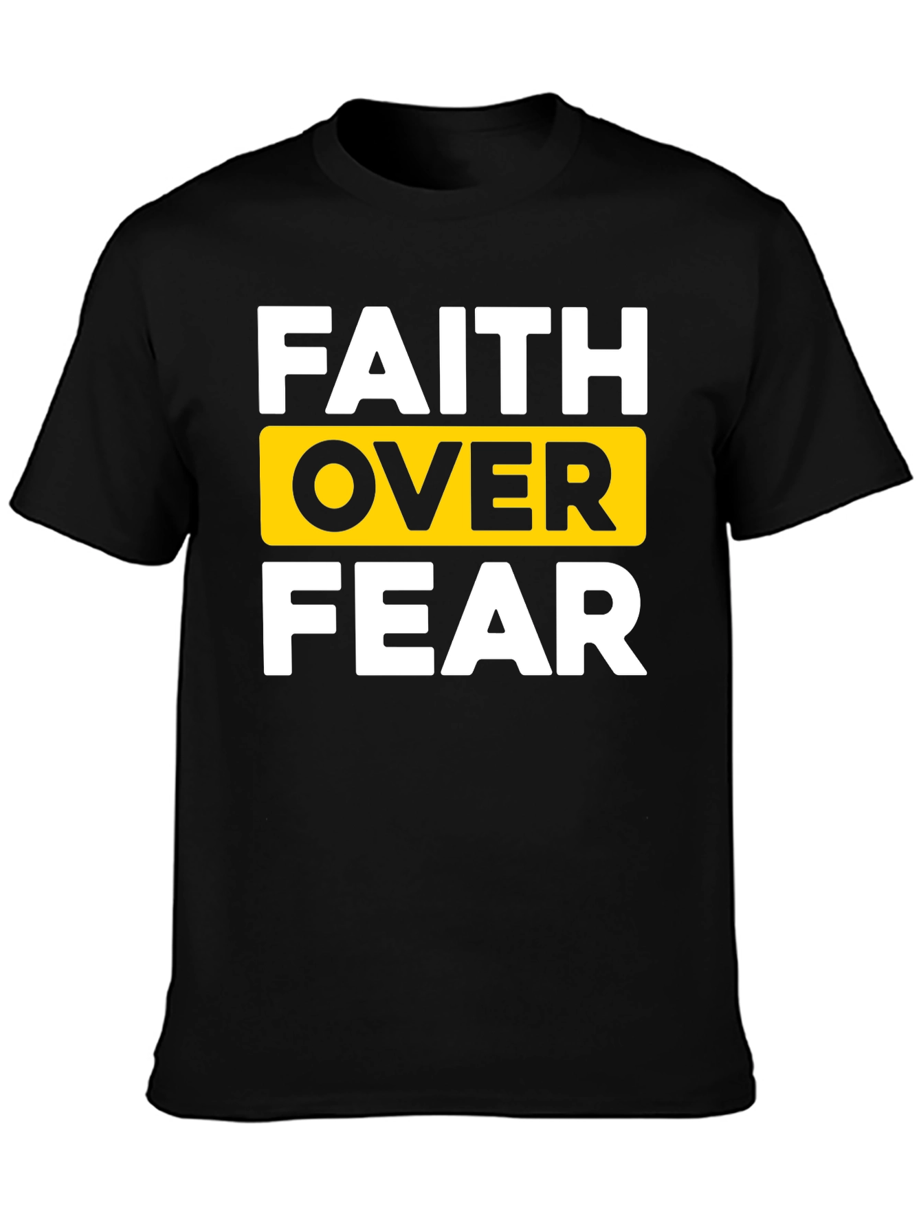 Black Faith Over Fear Black T-Shirt - Inspirational Design view 3