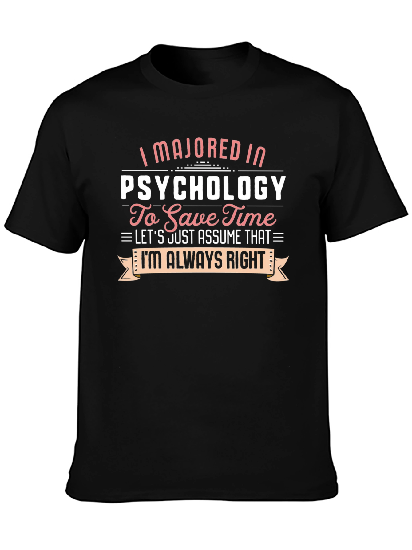 Black Psychology Major Funny T-Shirt view 3