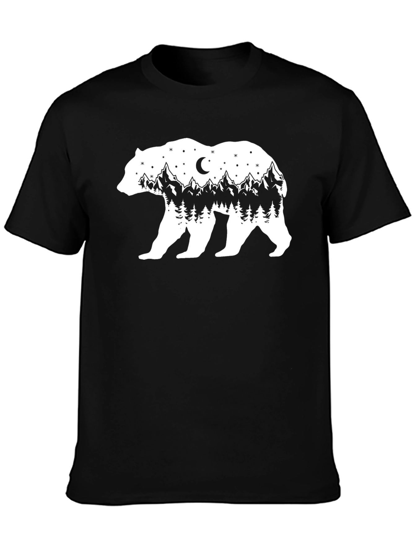 Black Bear Mountain Graphic Tee - Black Cotton Blend view 3