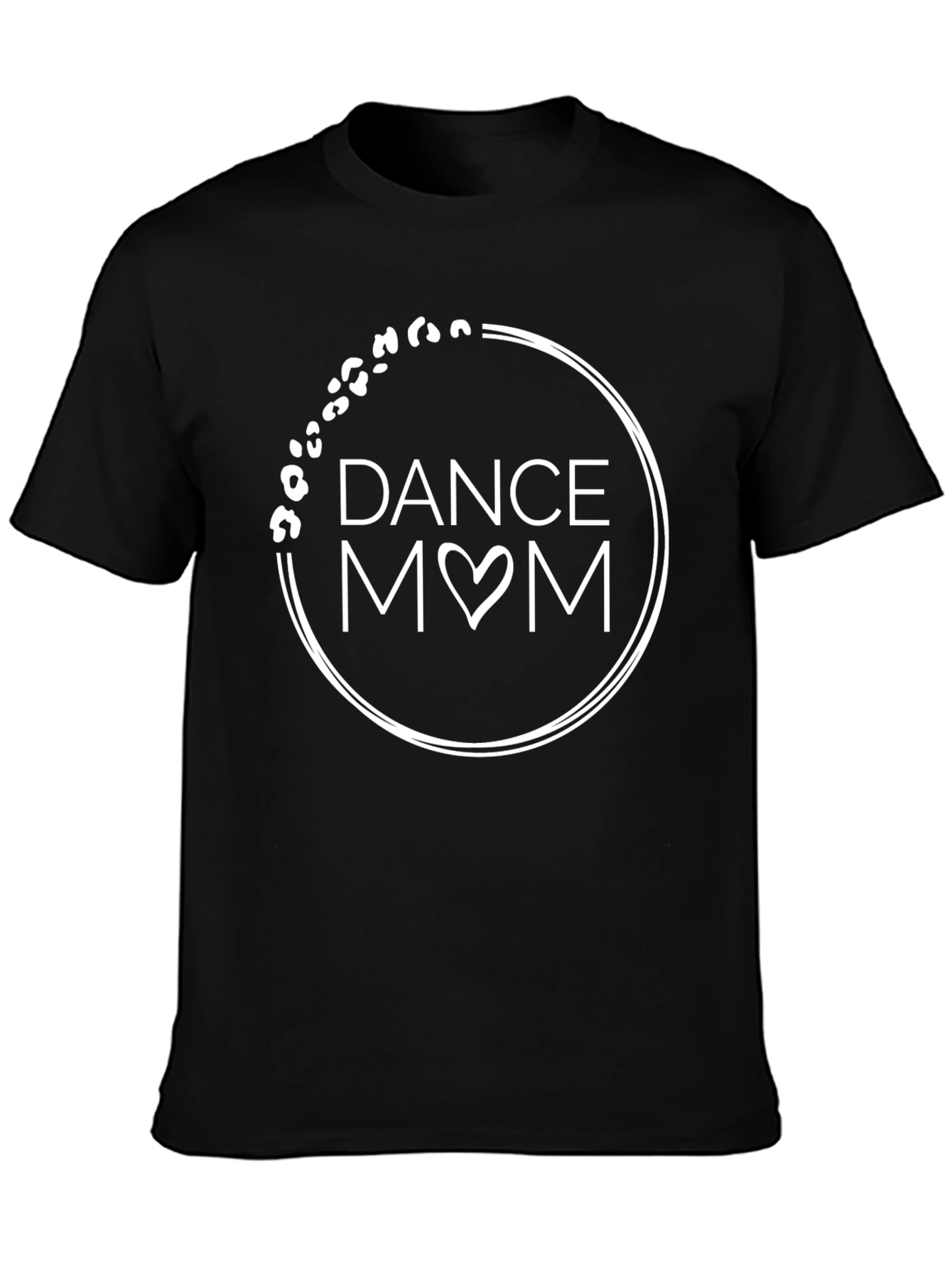 Black Dance Mom T-Shirt - Leopard Print Circle view 3