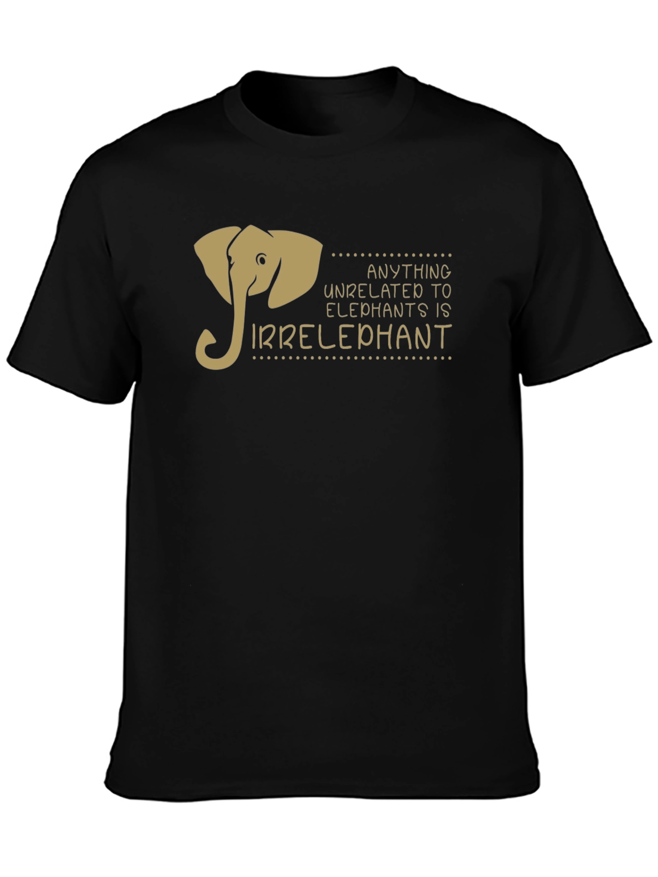 Black Irrelephant Graphic T-Shirt - Funny Elephant Design view 3