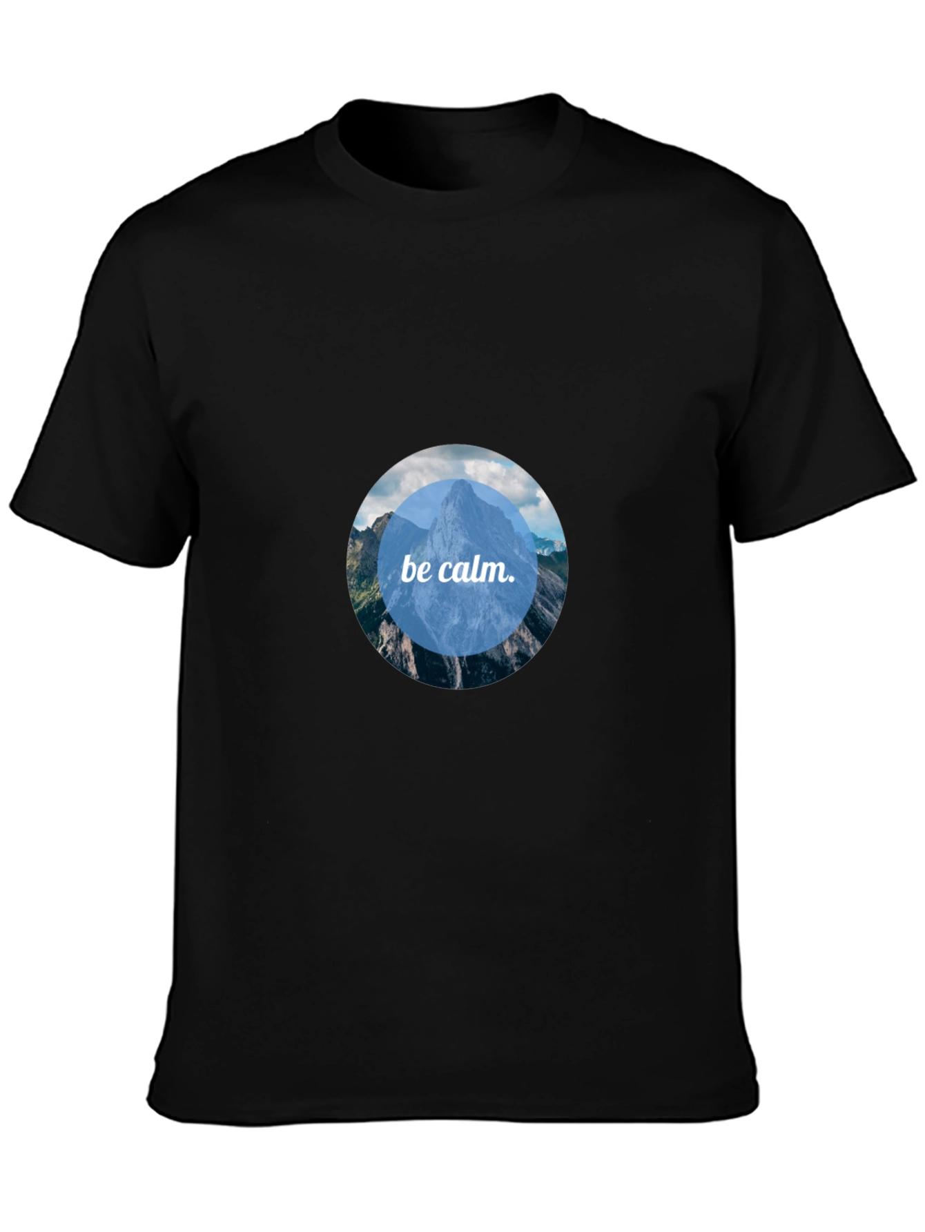 Black Be Calm Mountain Scene Tee - Black view 3