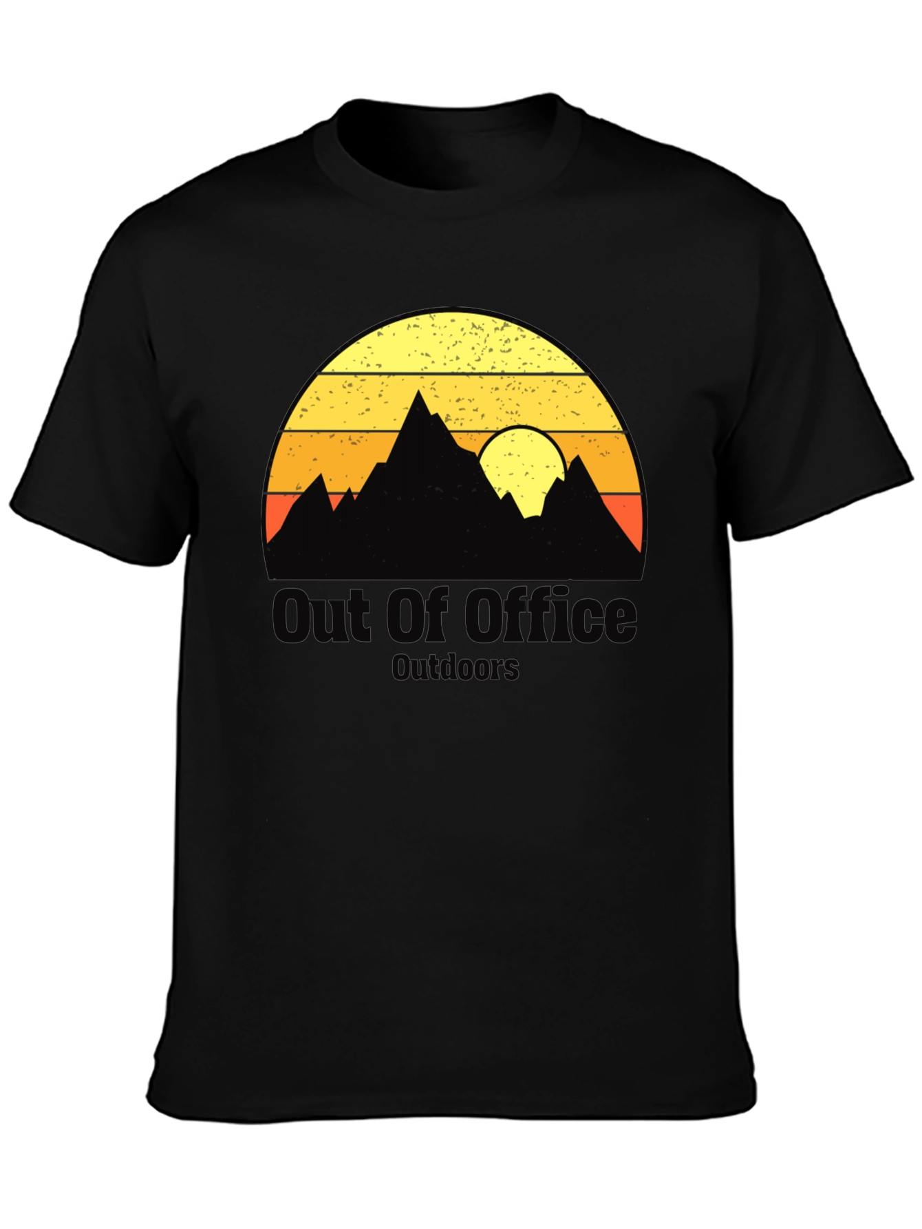 Black Out of Office Outdoors Graphic T-Shirt view 3