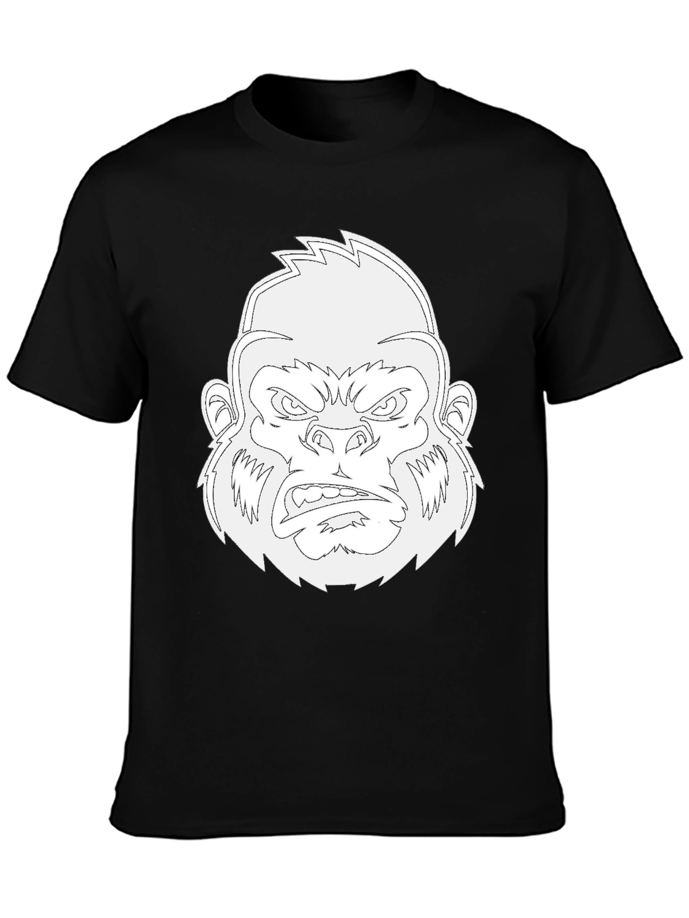 Black Gorilla Graphic Black T-Shirt for Men view 3
