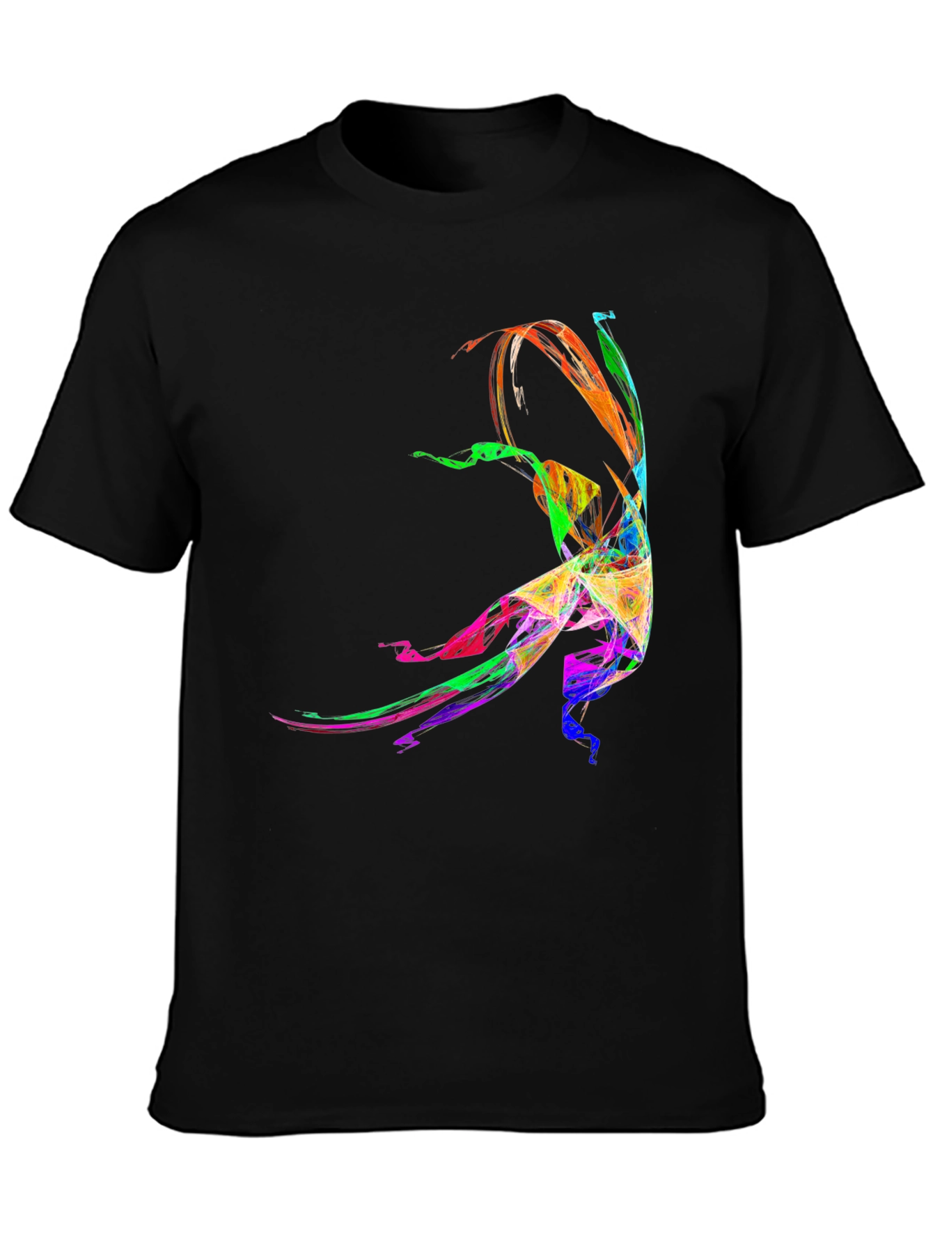 Black Colorful Abstract Dancer Graphic Tee view 3