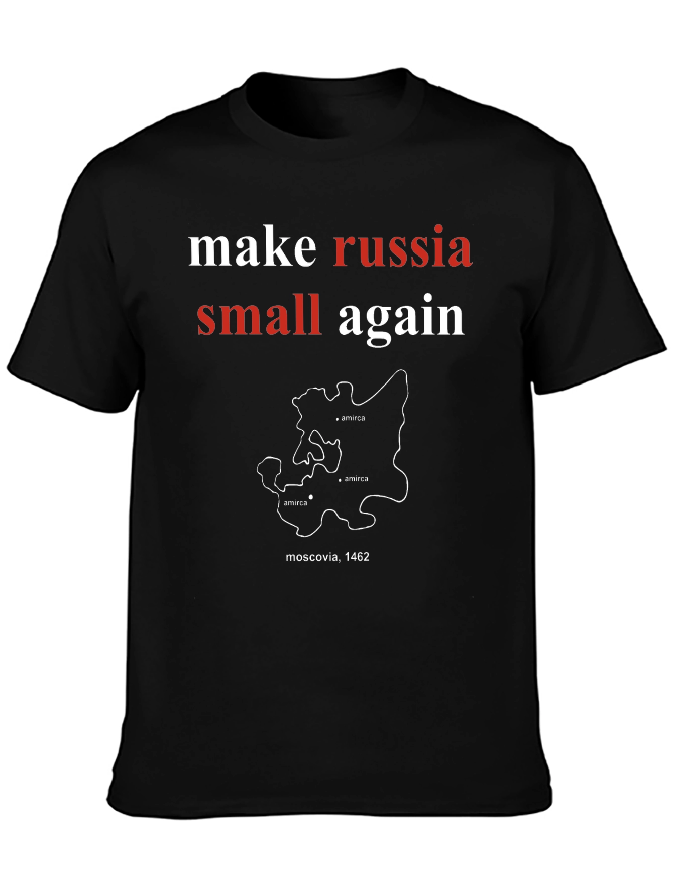 Black Make Russia Small Again T-Shirt - Black Cotton Tee view 3