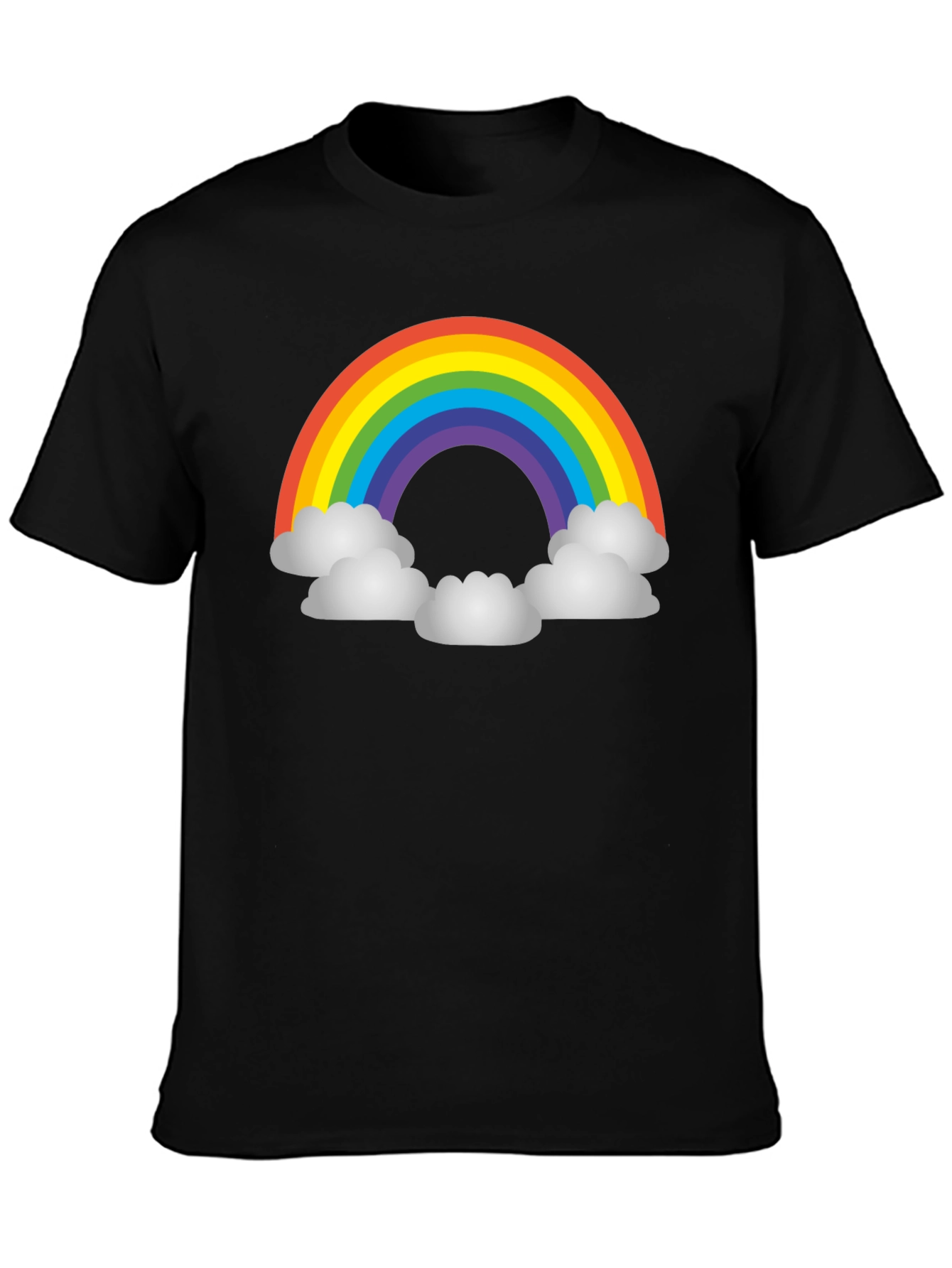 Black Rainbow Cloud Graphic T-Shirt - Unisex Black Tee view 3