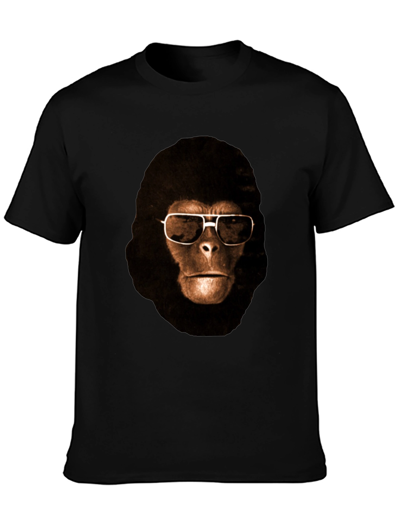 Black Cool Ape Graphic Tee - Black Cotton T-Shirt view 3