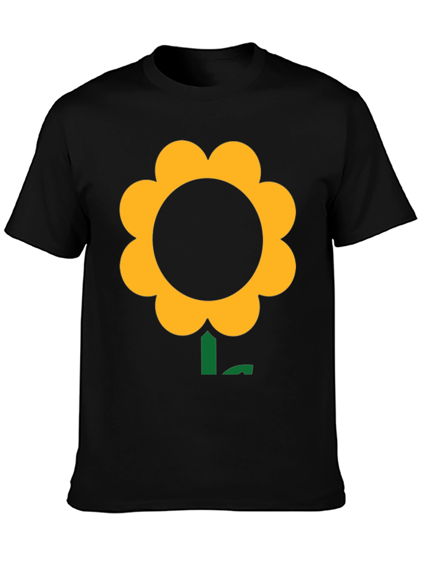 Black Black T-Shirt with Bold Flower Graphic view 3