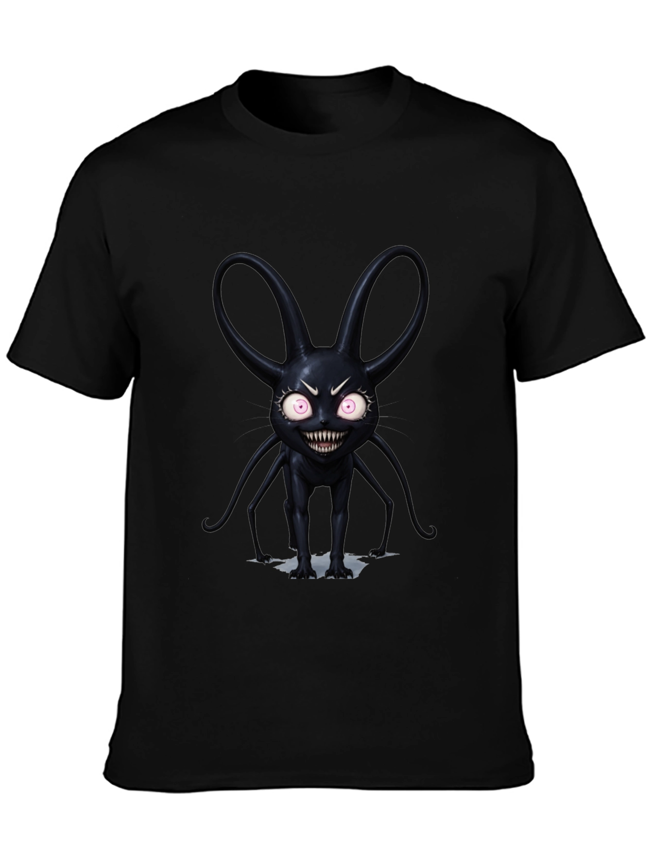 Black Monster Graphic Tee - Dark Fantasy Style T-Shirt view 3