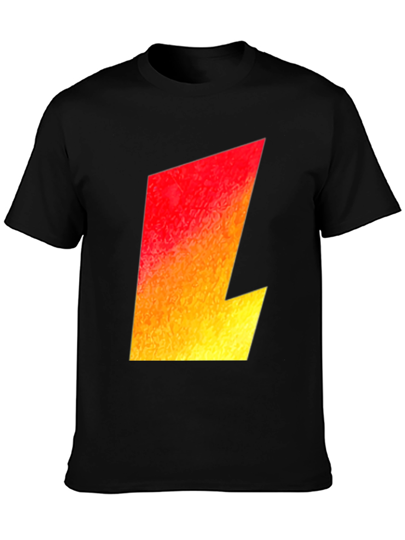 Black Flame Bolt Graphic Tee - Bold Statement Shirt view 3
