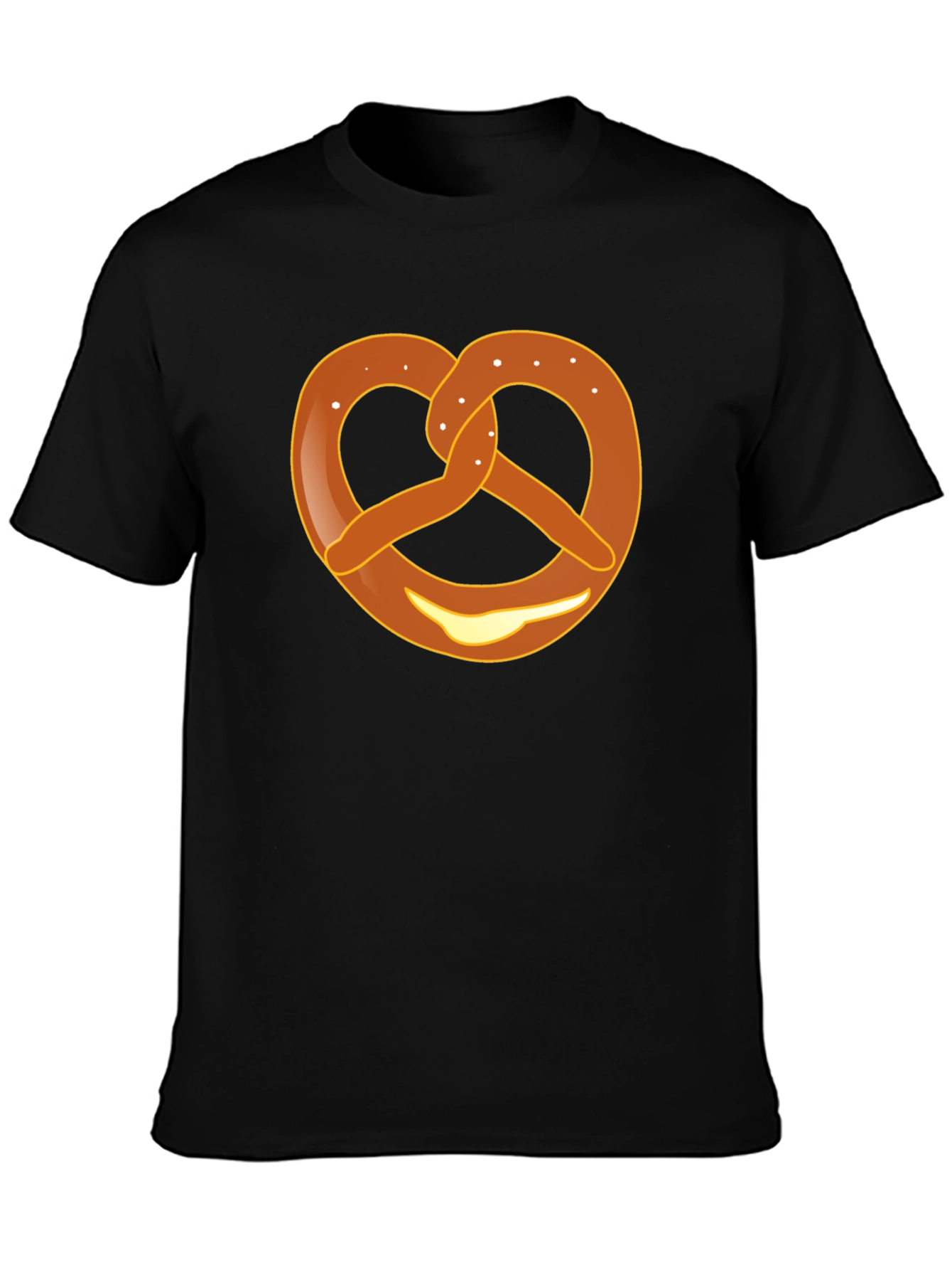 Black Pretzel Graphic T-Shirt - Unisex Crew Neck Tee view 3